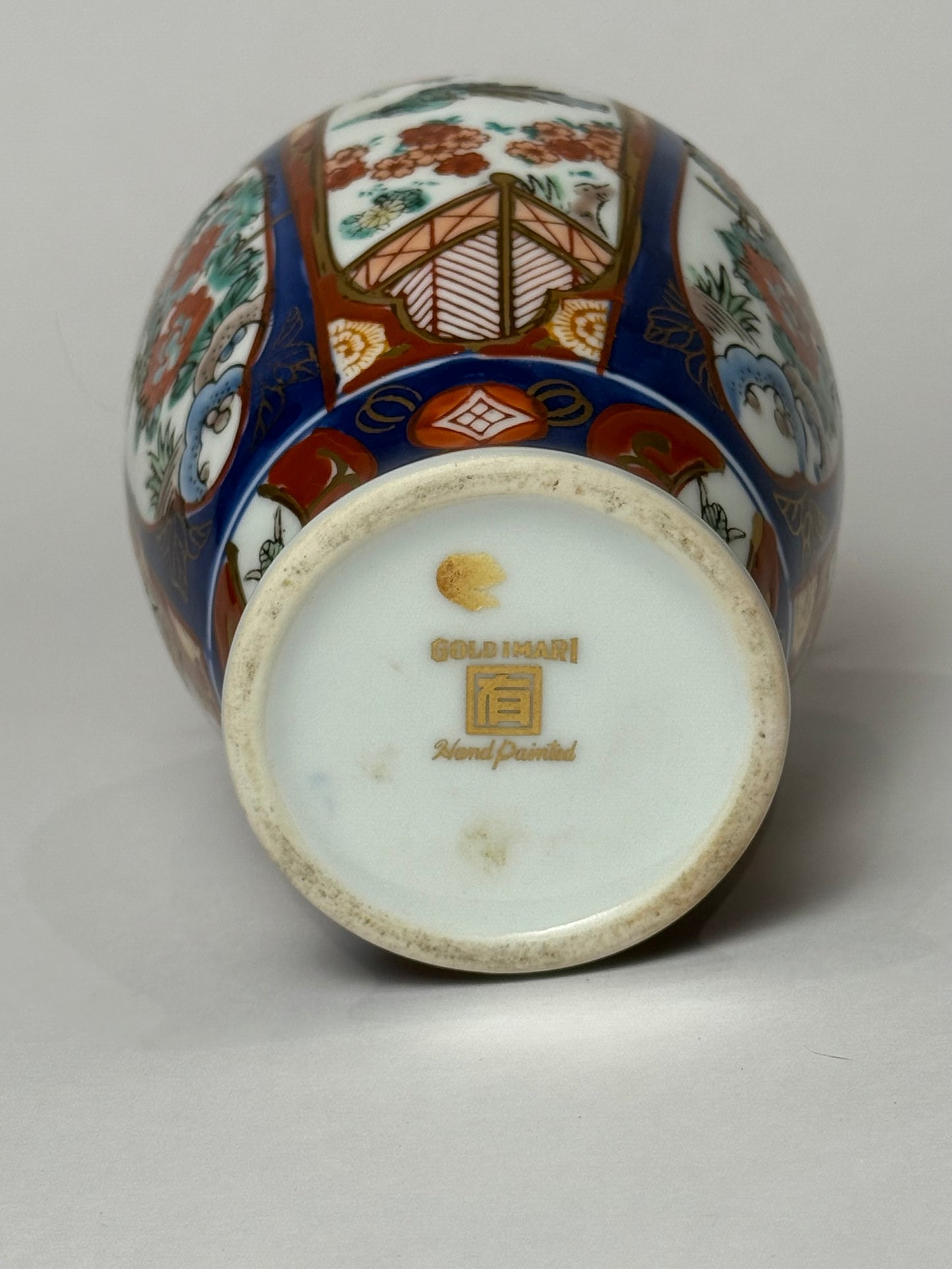 Hand-Painted Imari Porcelain Vase