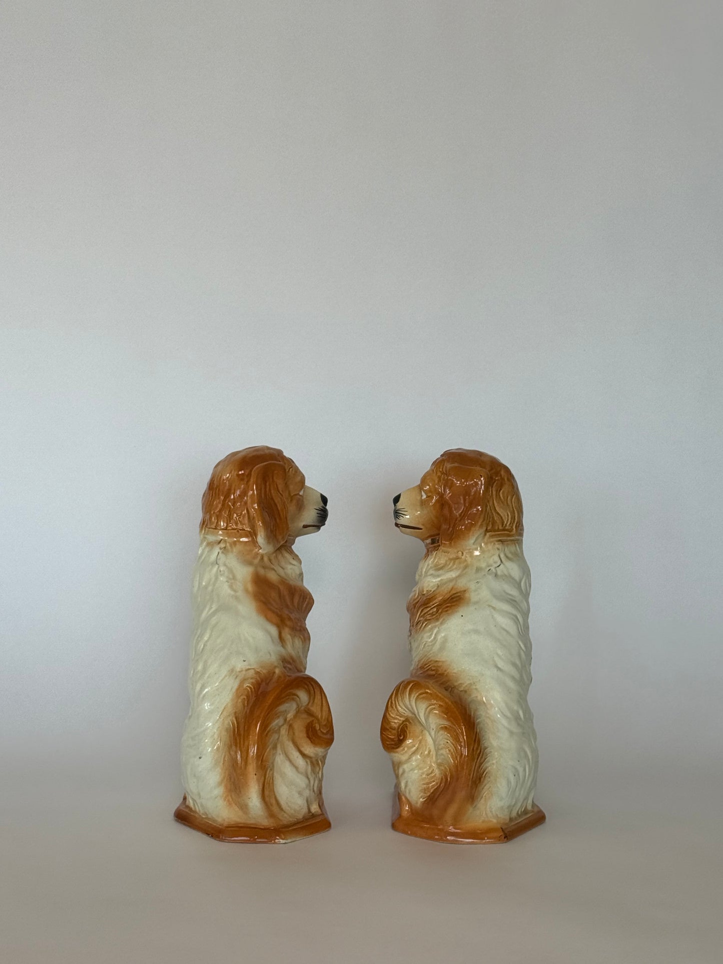 Large King Charles Staffordshire Dog Pair