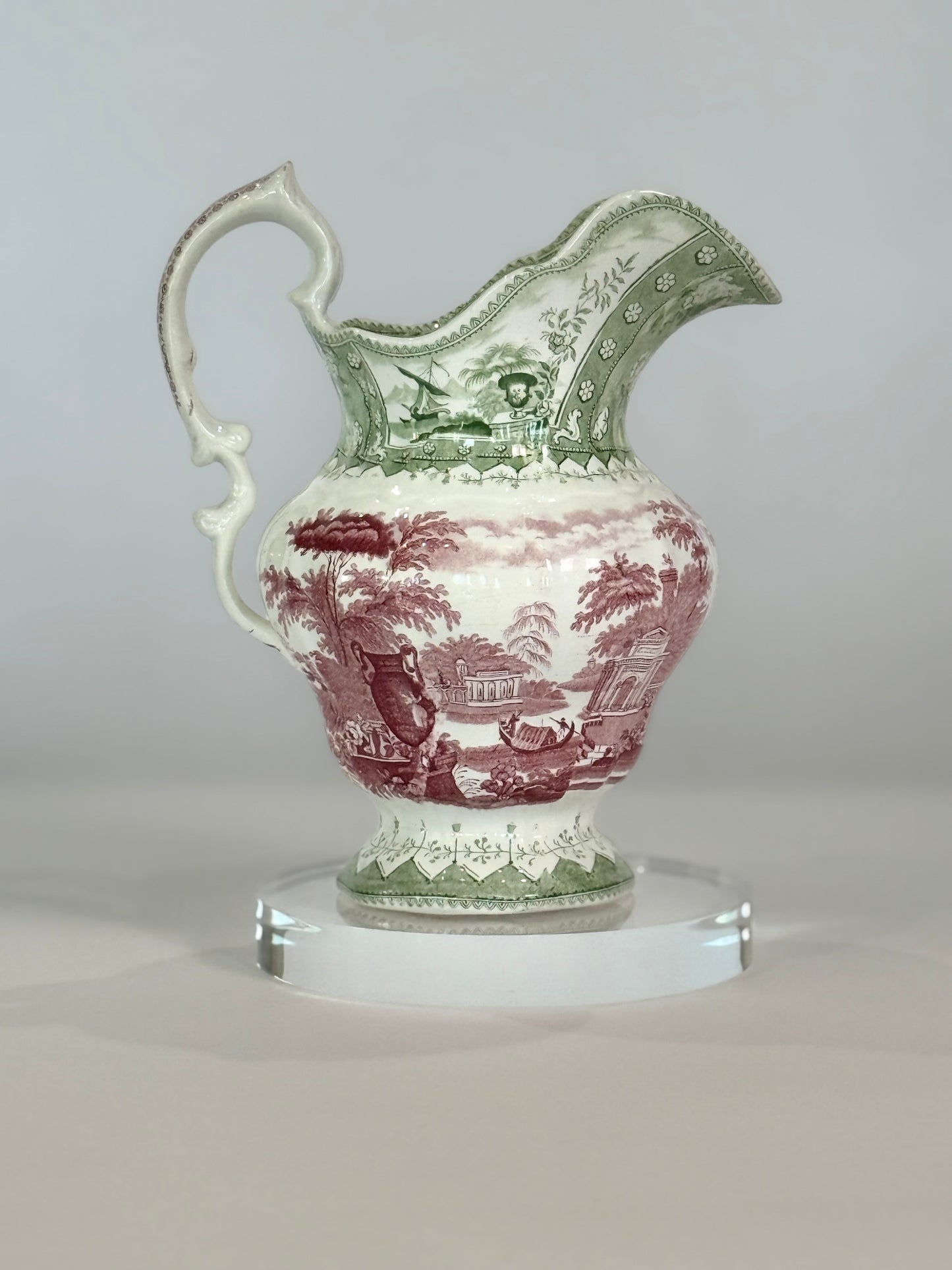T. Mayer of Stoke-on-Trent 2 Color Transferware "Canova" Pitcher