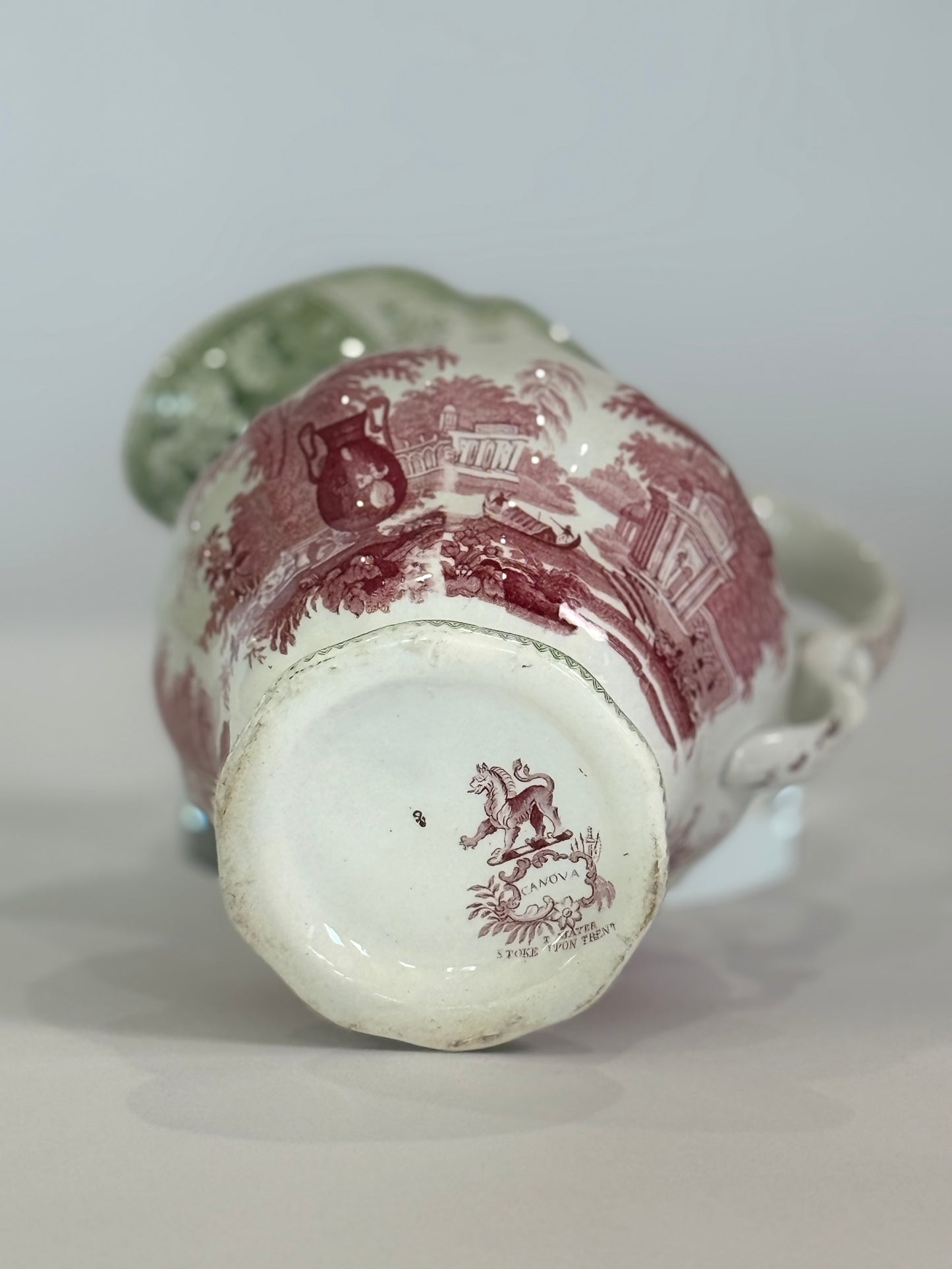 T. Mayer of Stoke-on-Trent 2 Color Transferware "Canova" Pitcher
