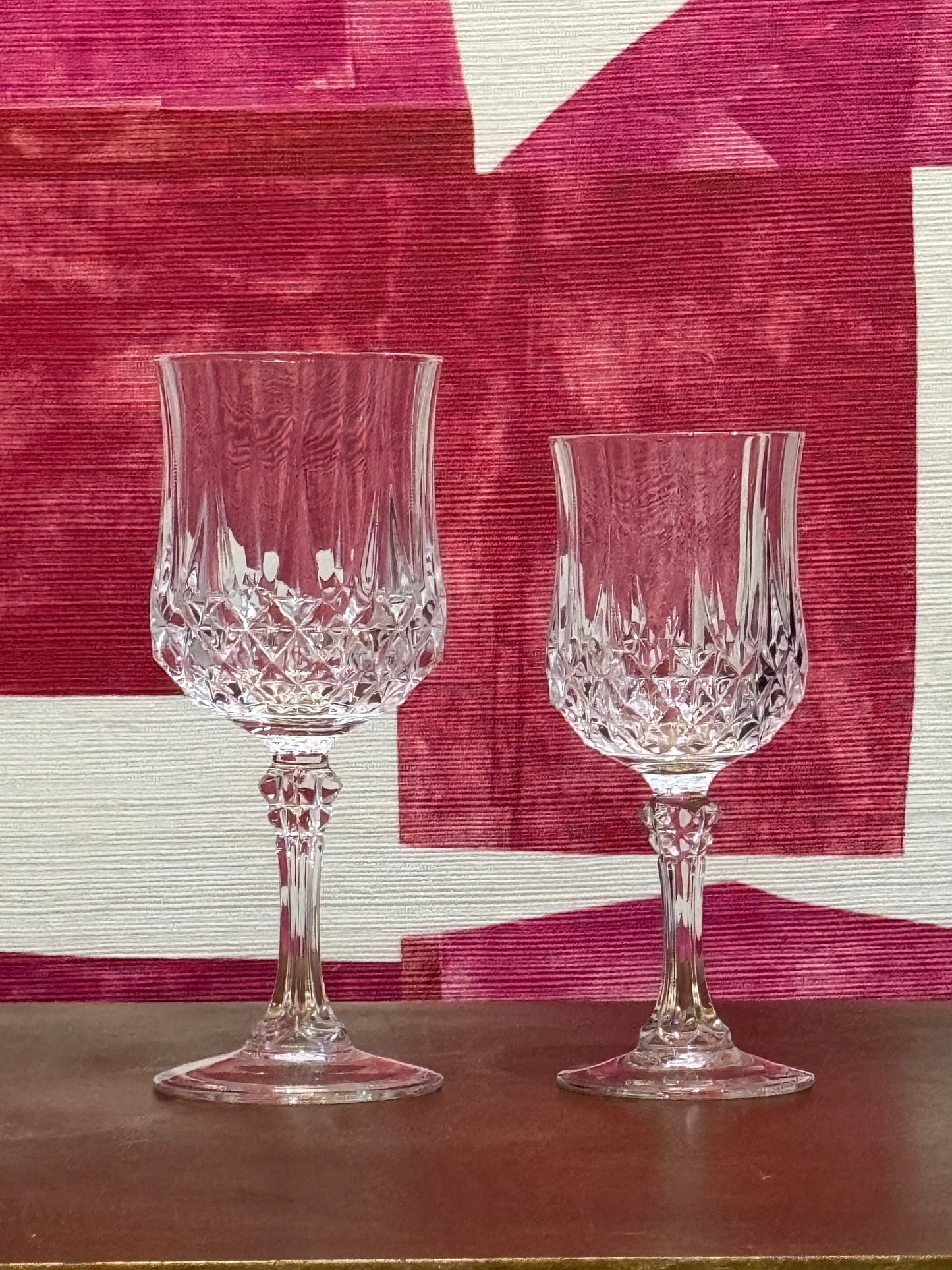 Vintage Longchamp Cristal d'Arques Red Wine Goblets