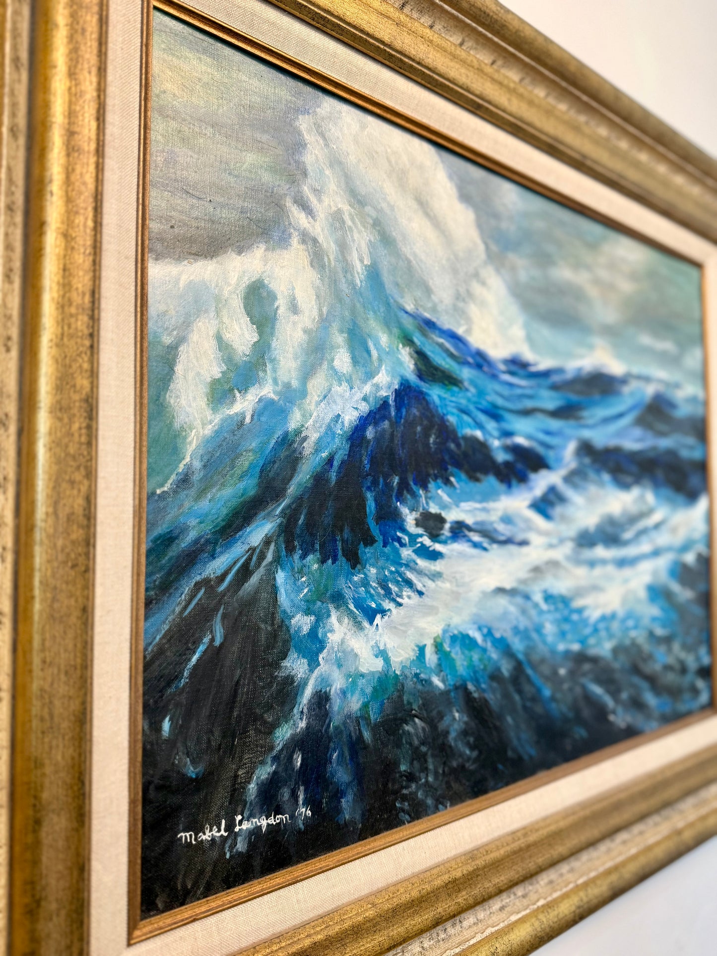 Vibrant Blue Ocean Painting