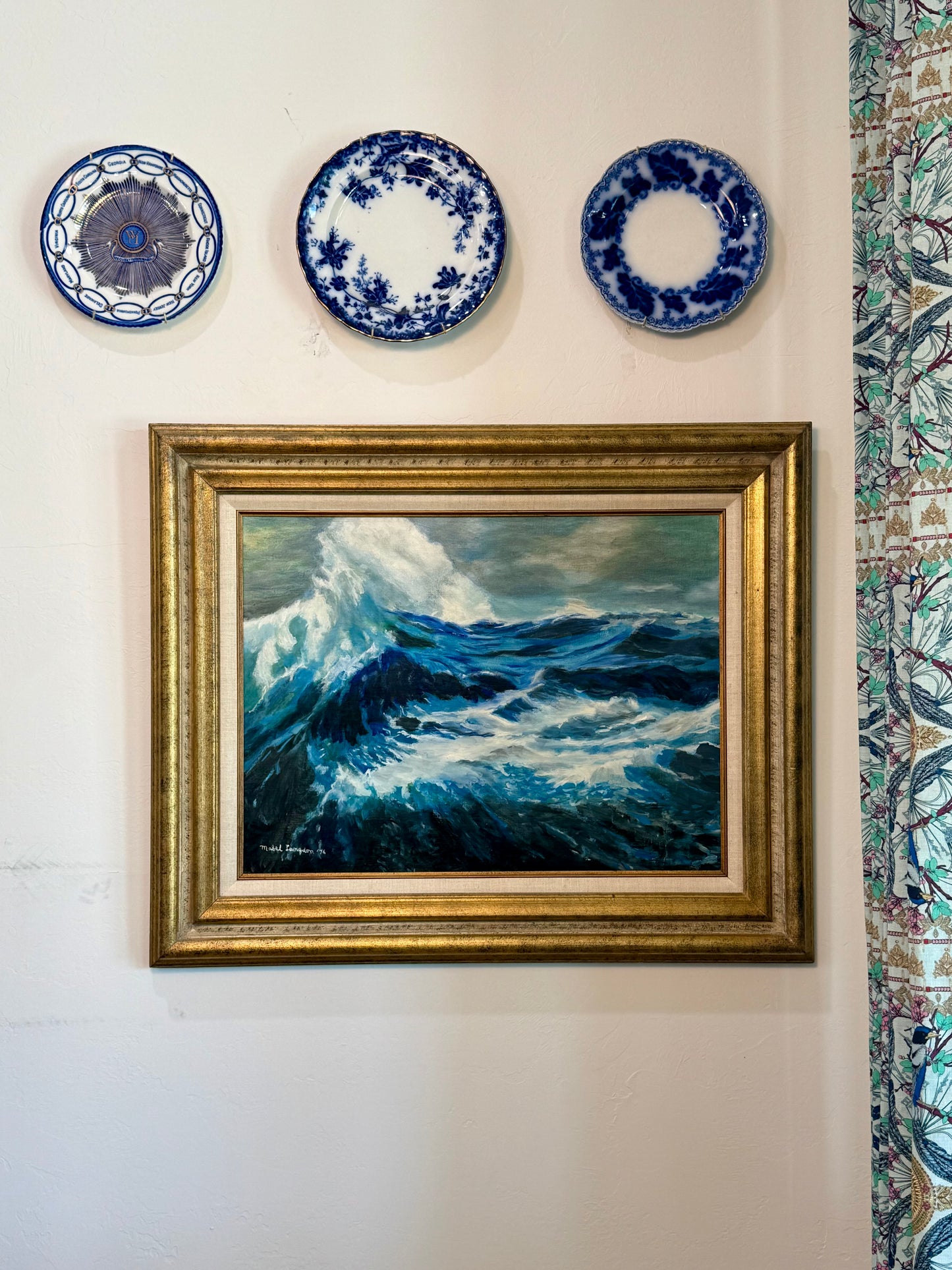 Vibrant Blue Ocean Painting