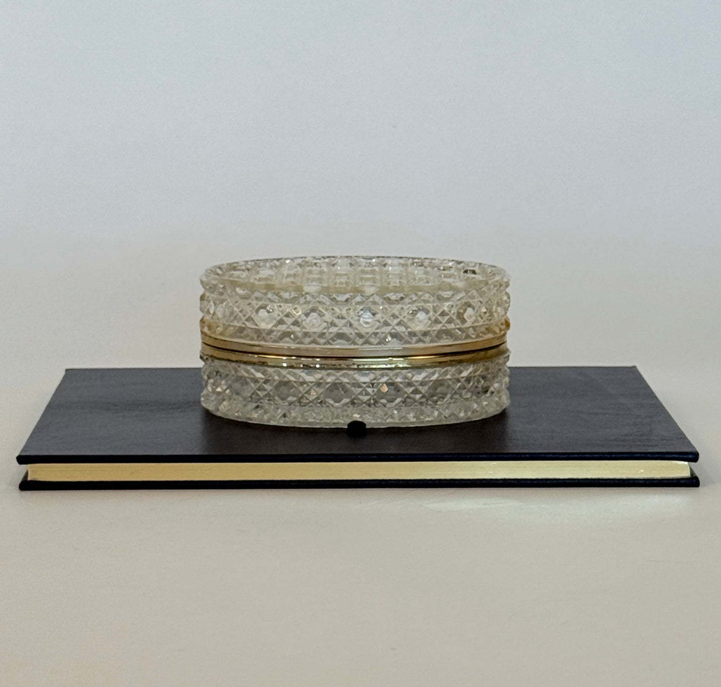 French Baccarat Style Crystal Casket Jewelry Box
