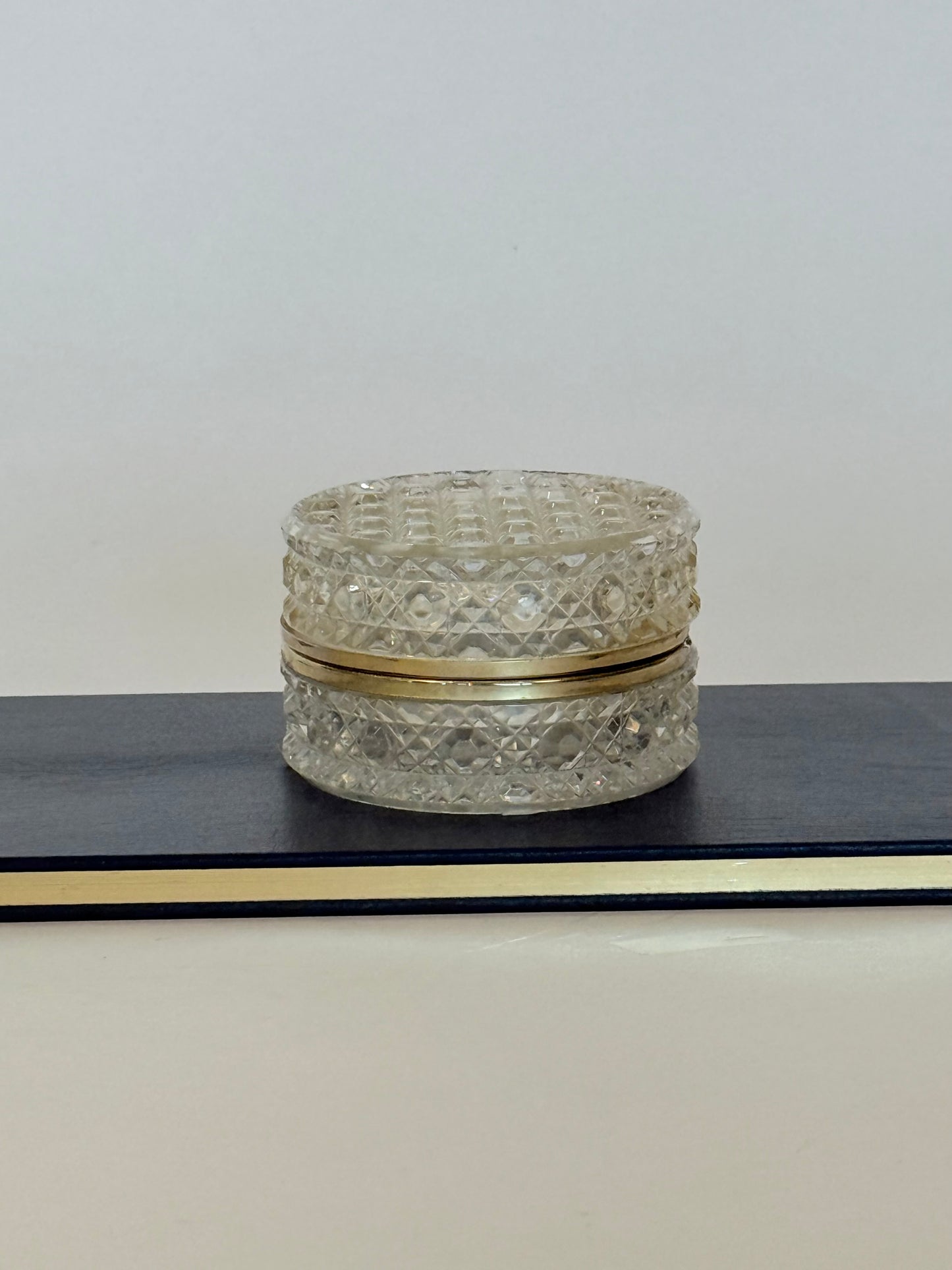 French Baccarat Style Crystal Casket Jewelry Box