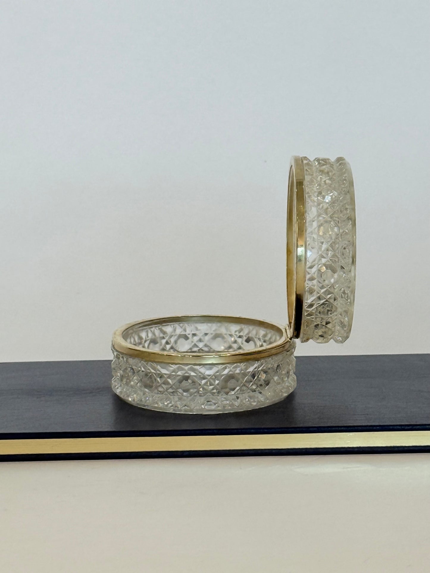 French Baccarat Style Crystal Casket Jewelry Box