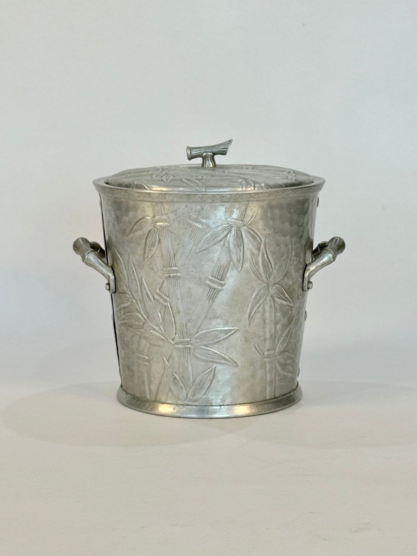 Mid-Century Aluminum Bamboo Ice Bucket