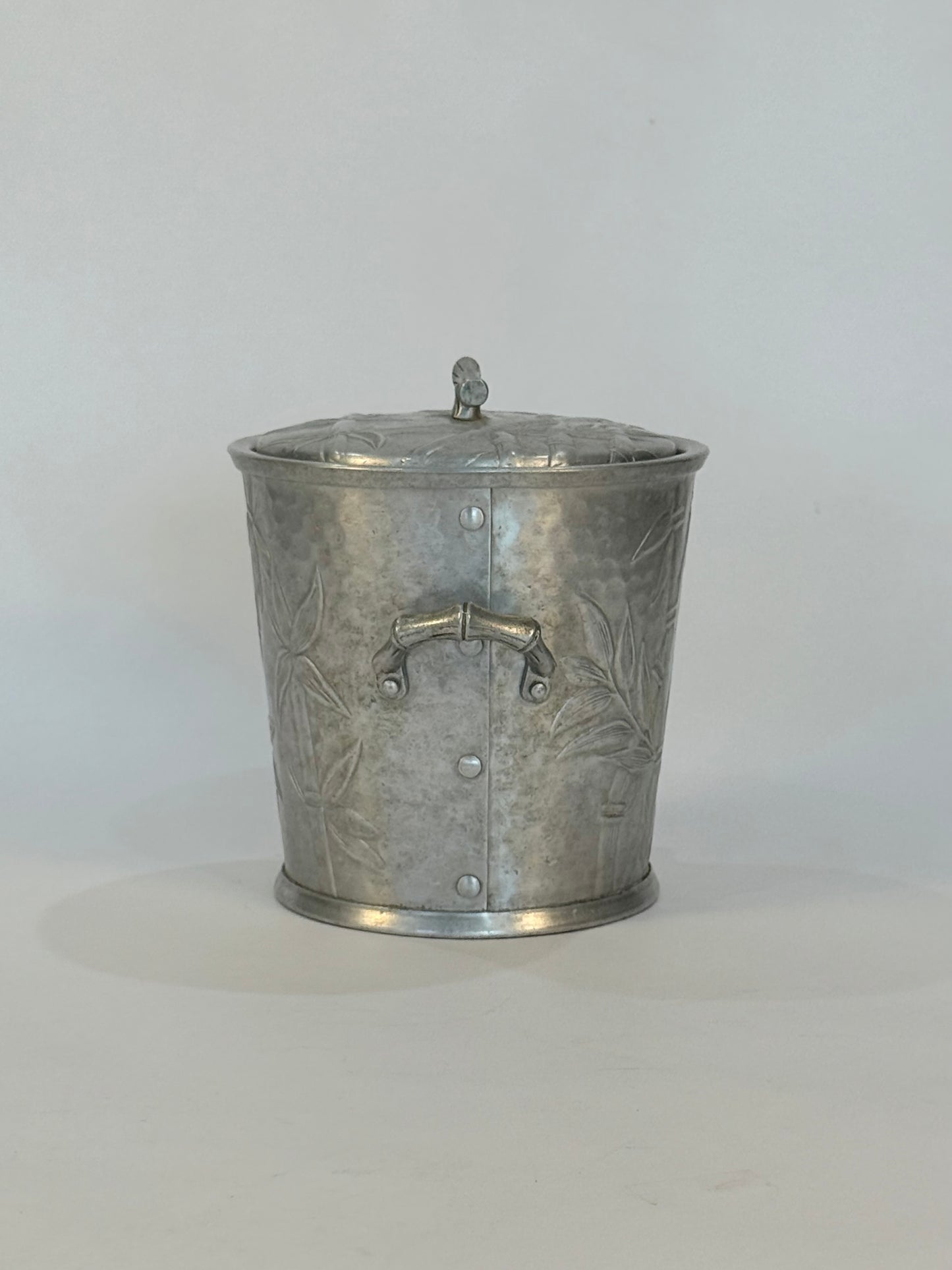 Mid-Century Aluminum Bamboo Ice Bucket