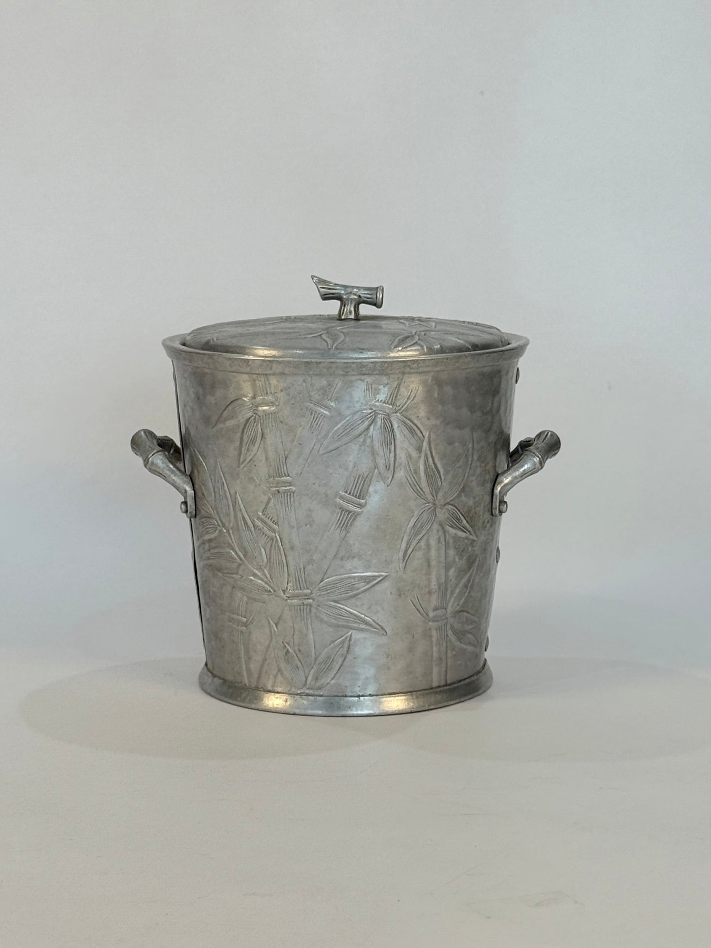 Mid-Century Aluminum Bamboo Ice Bucket
