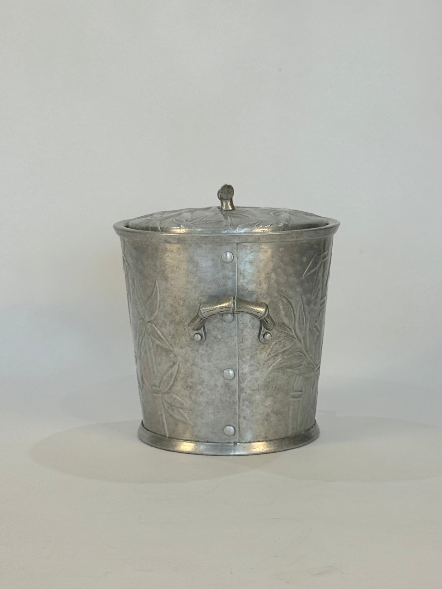 Mid-Century Aluminum Bamboo Ice Bucket