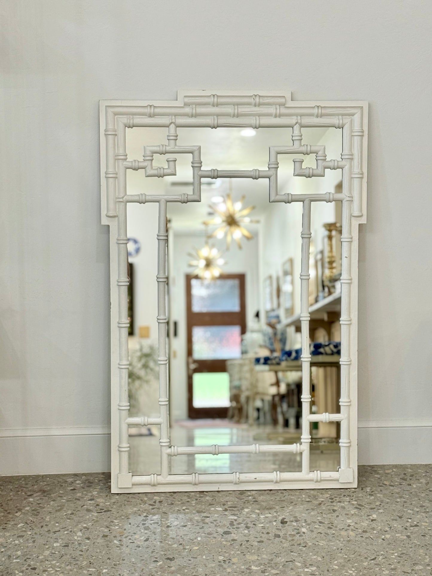 Mid-Century Chinoiserie Faux Bamboo Mirror