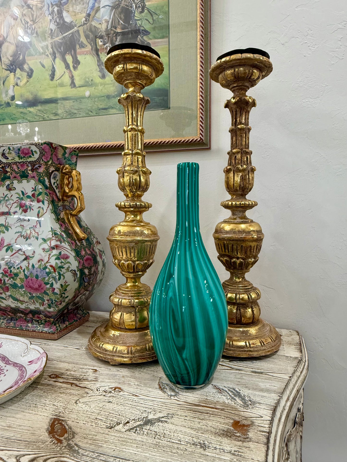 Teal Green Murano Vase