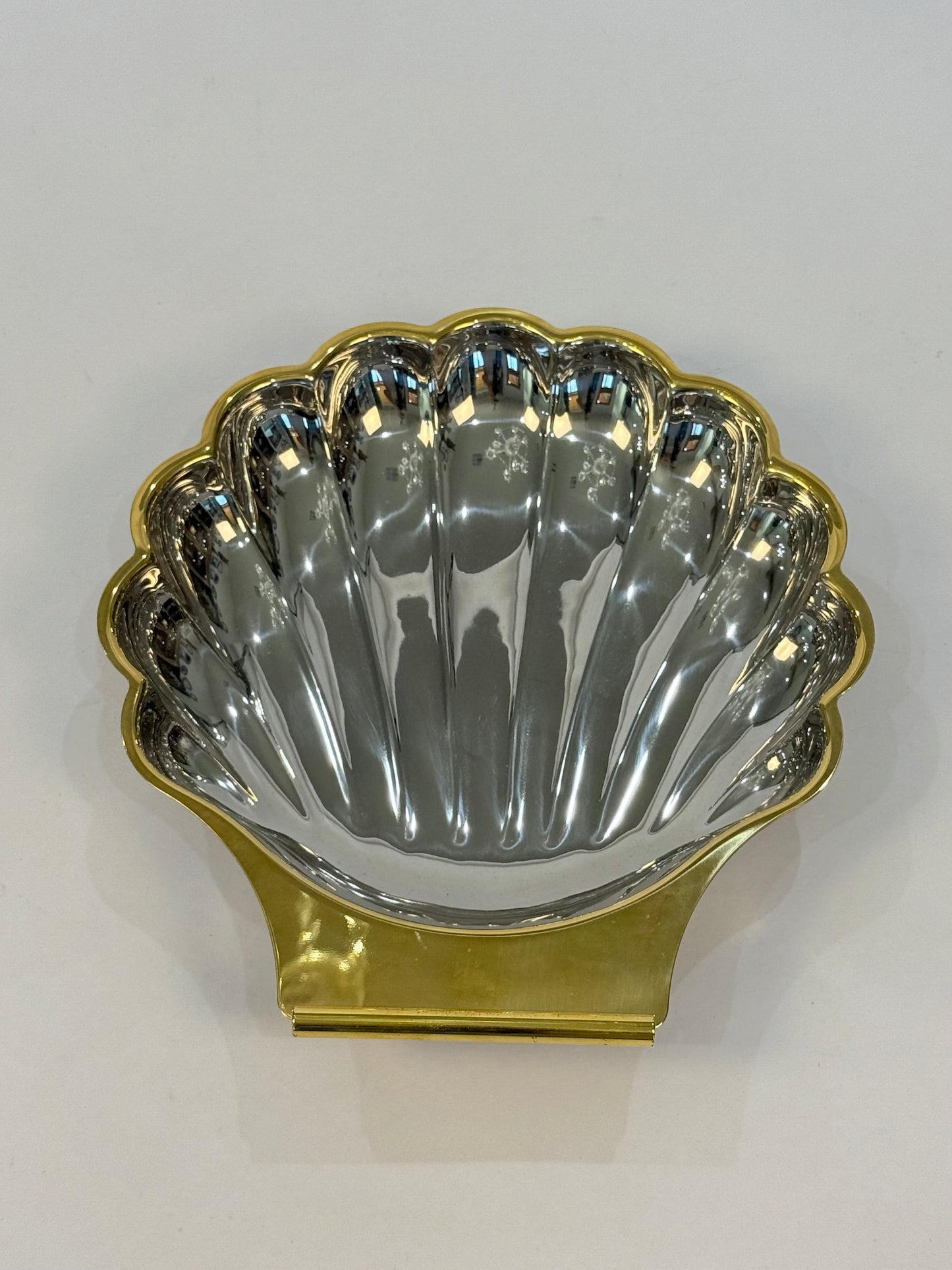 Vintage Stainless Steel Shell-Shaped Serving Dish