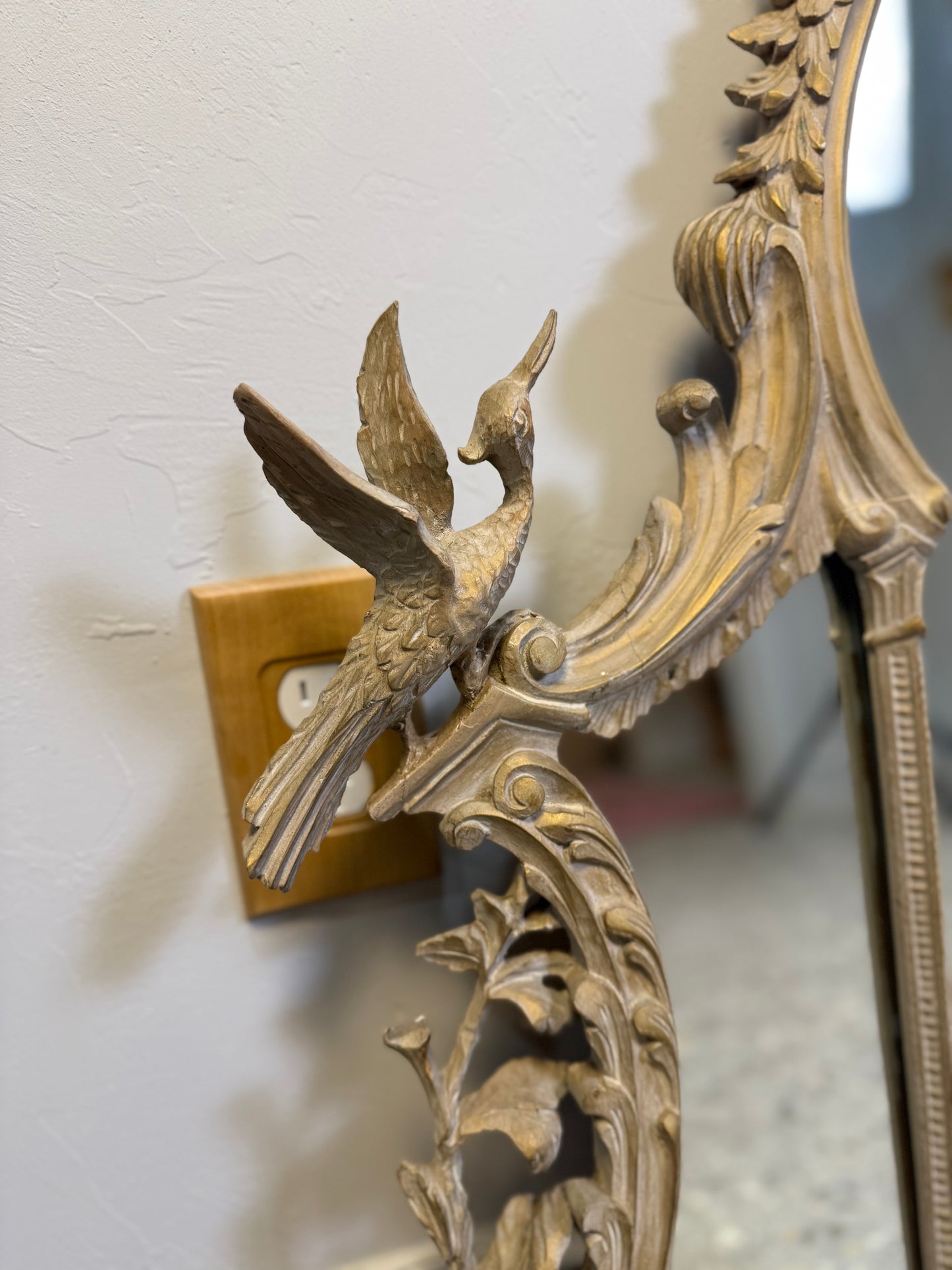 Ornate Chinoiserie Chippendale Rococo Style Console, Buffet or Fireplace Mirror