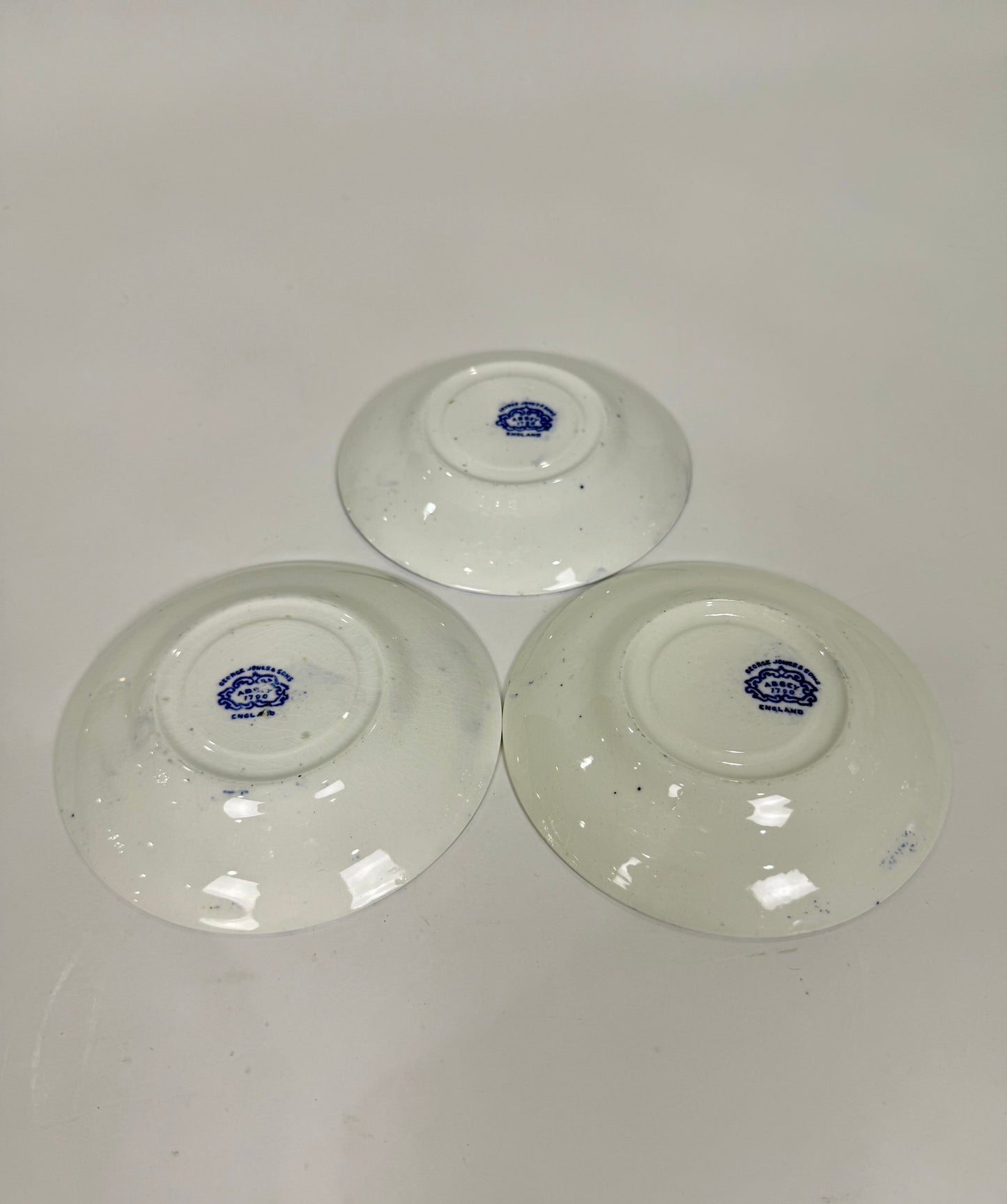 George Jones & Sons Blue and White Transferware Plates
