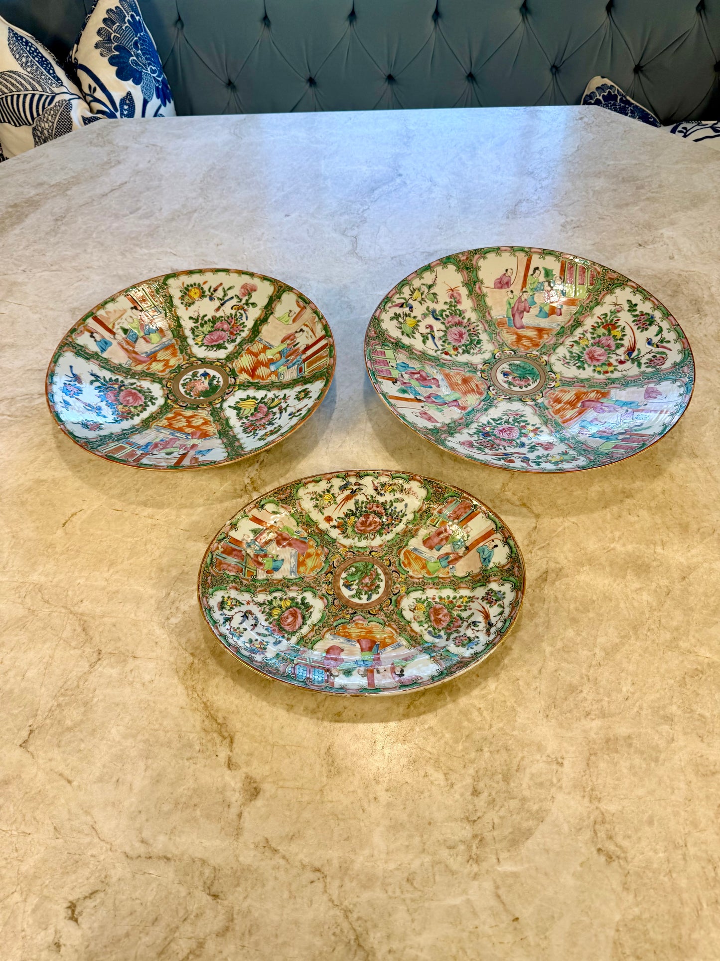 Large 19th Century Chinese Famille Rose Medallion Porcelain Platter