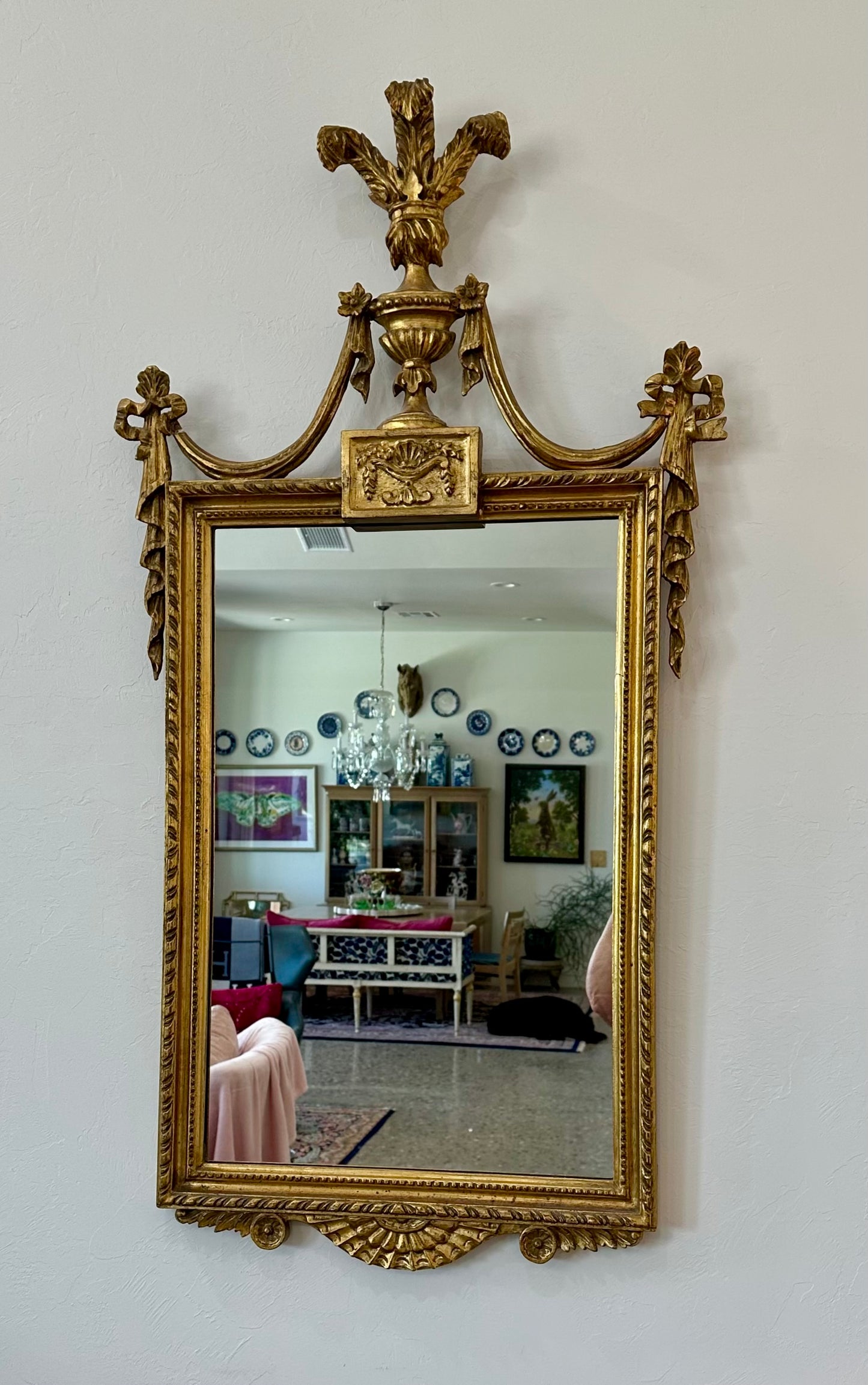 19th Century French Empire Giltwood Mirror