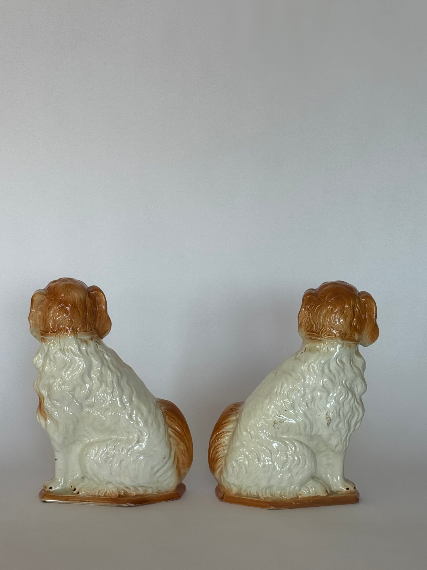 Large King Charles Staffordshire Dog Pair