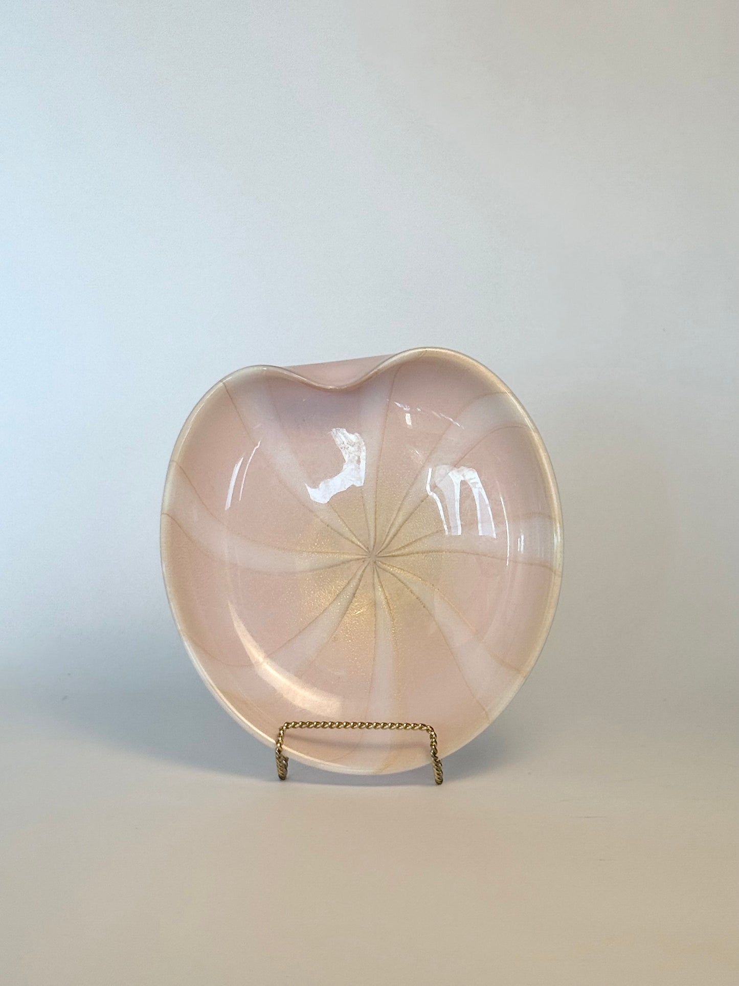 1960s Alfredo Barbini Murano Circus Tent Pink Bowl