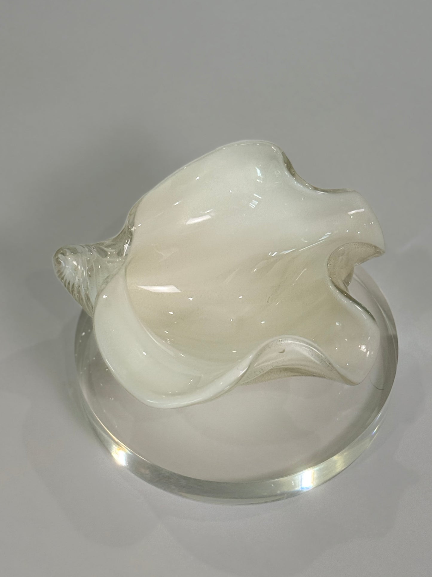Vintage Murano Glass Conch Shell Bold with Gold Inclusions