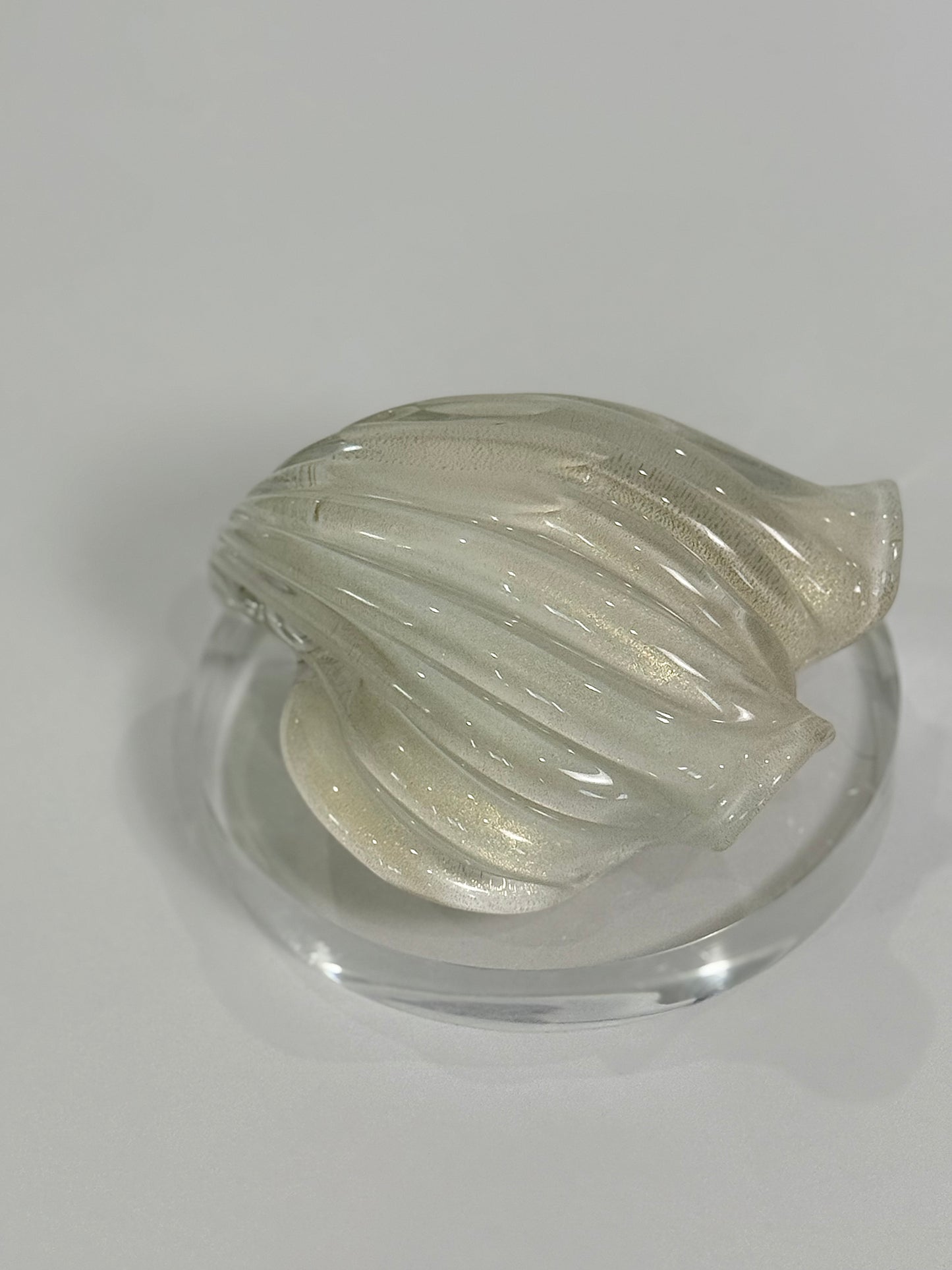 Vintage Murano Glass Conch Shell Bold with Gold Inclusions