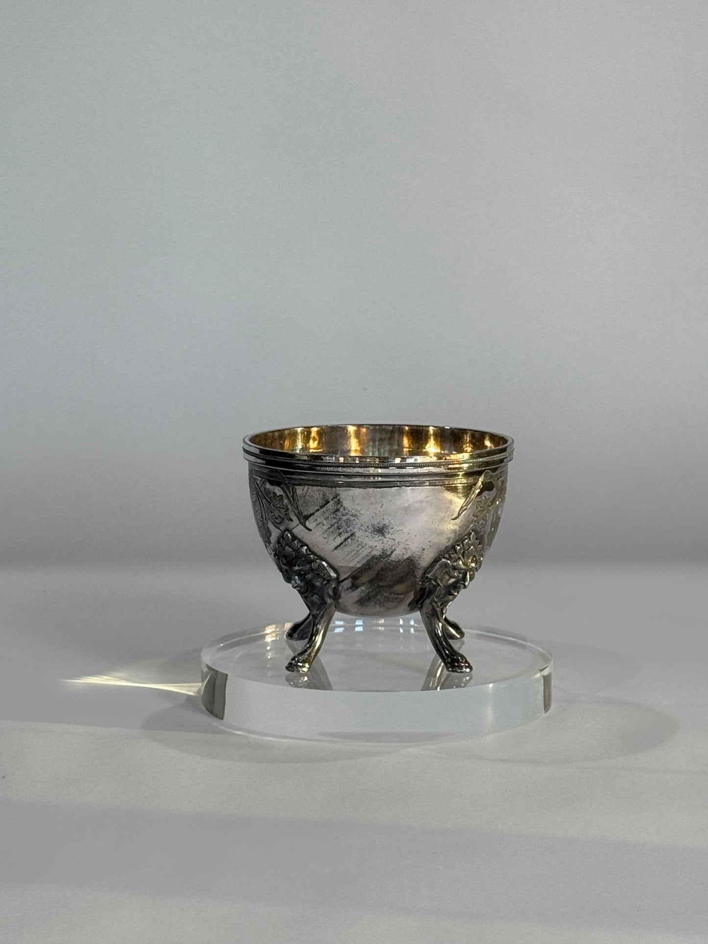 Vintage Footed Silverplate Serving Bowl from 1800s