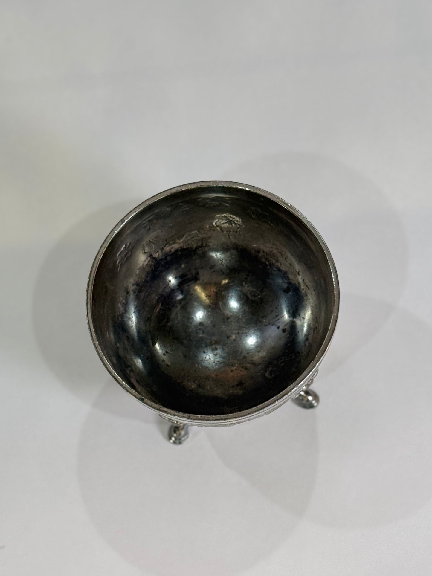 Vintage Footed Silverplate Serving Bowl from 1800s