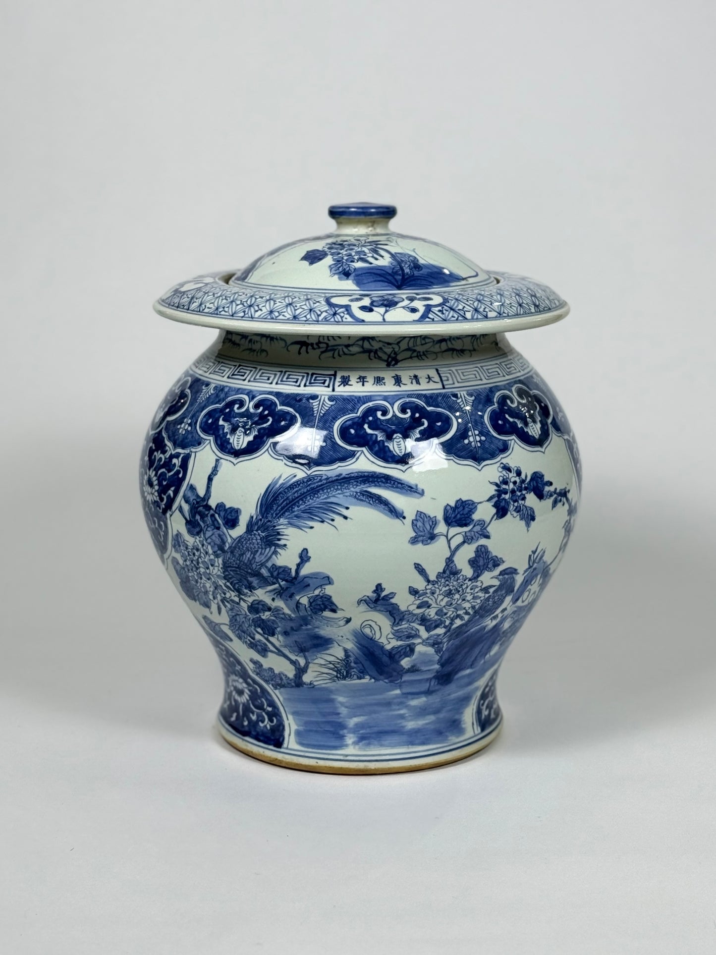 *NEW -  Blue and White Large Lidded Round Ginger Jar