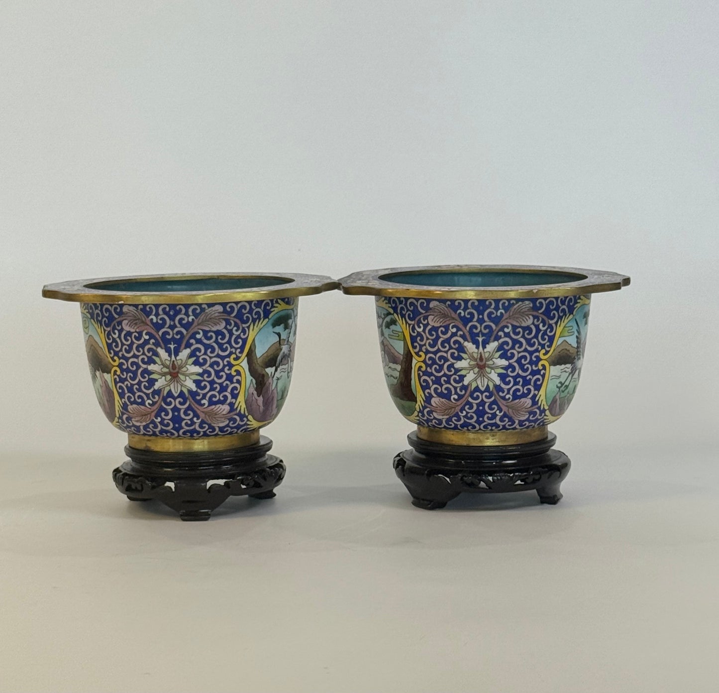 Cloisonne Bowls featuring Cranes