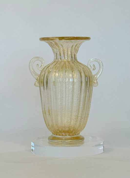 Alberto Dona 24K Gold Flecked Murano Vase