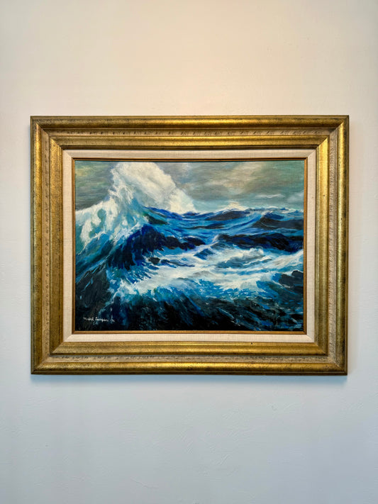 Vibrant Blue Ocean Painting