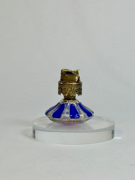 Vintage Cobalt Blue Glass Table Lighter from Europe