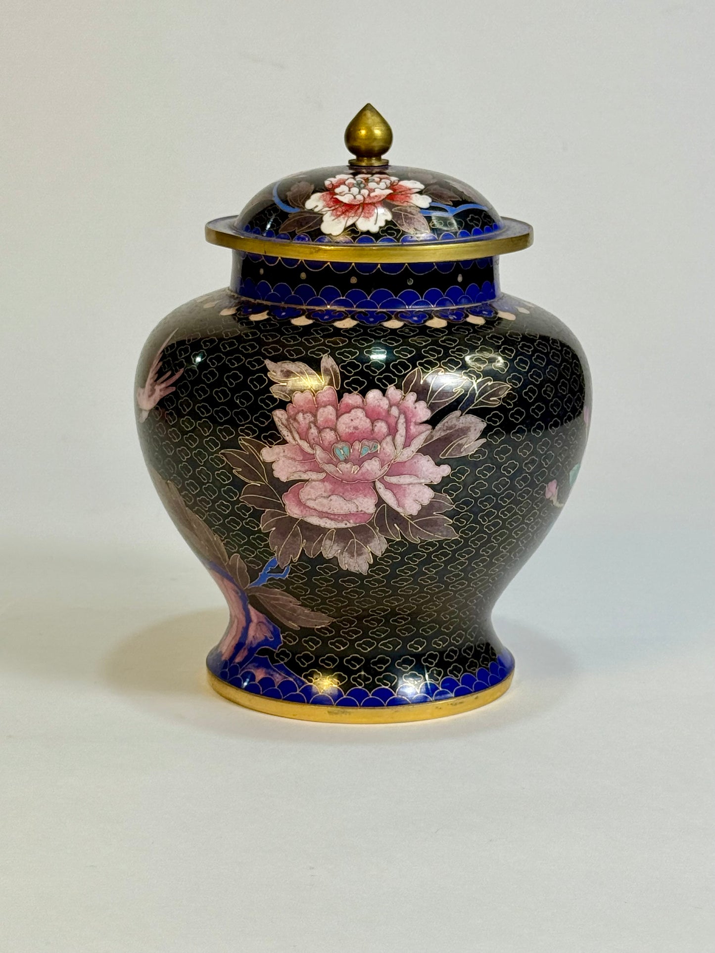 Chinese Cloisonne Vase with Lid