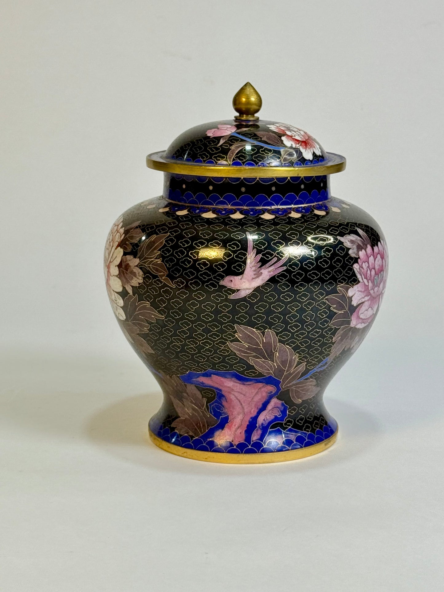 Chinese Cloisonne Vase with Lid