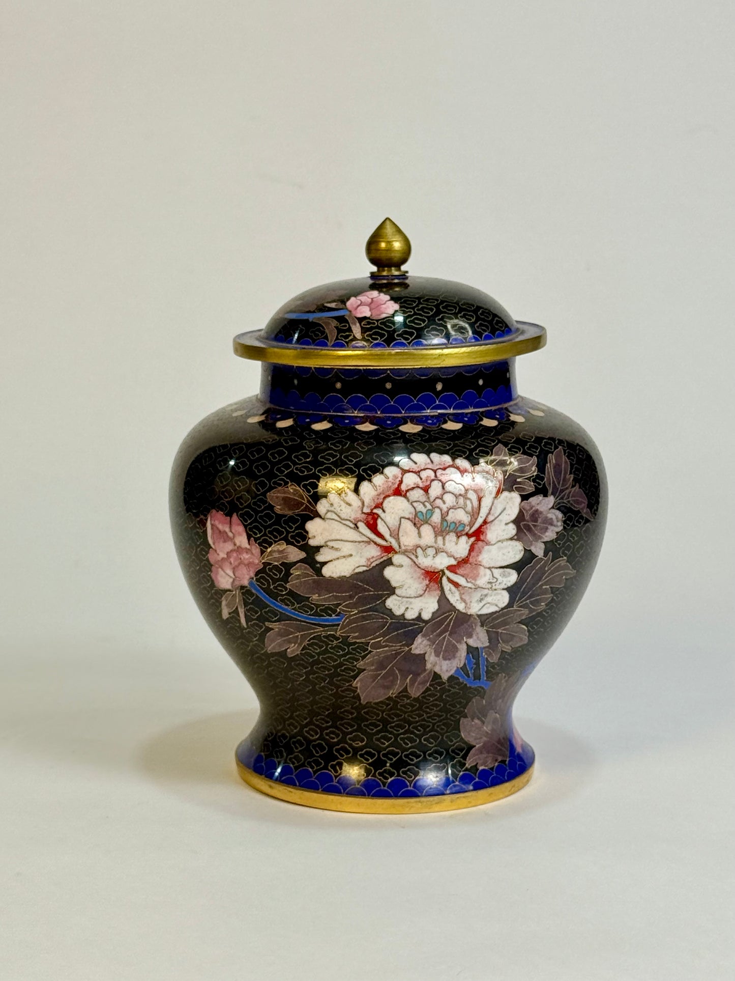 Chinese Cloisonne Vase with Lid