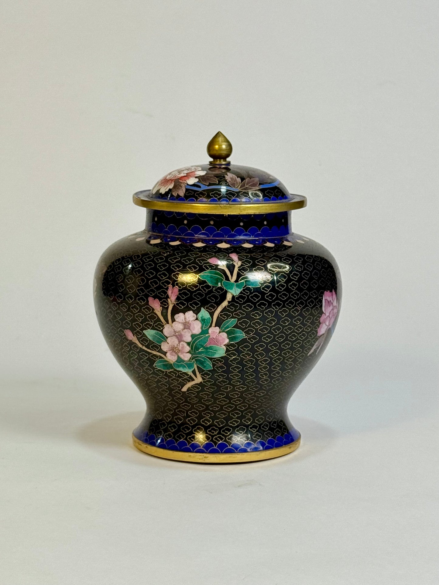 Chinese Cloisonne Vase with Lid