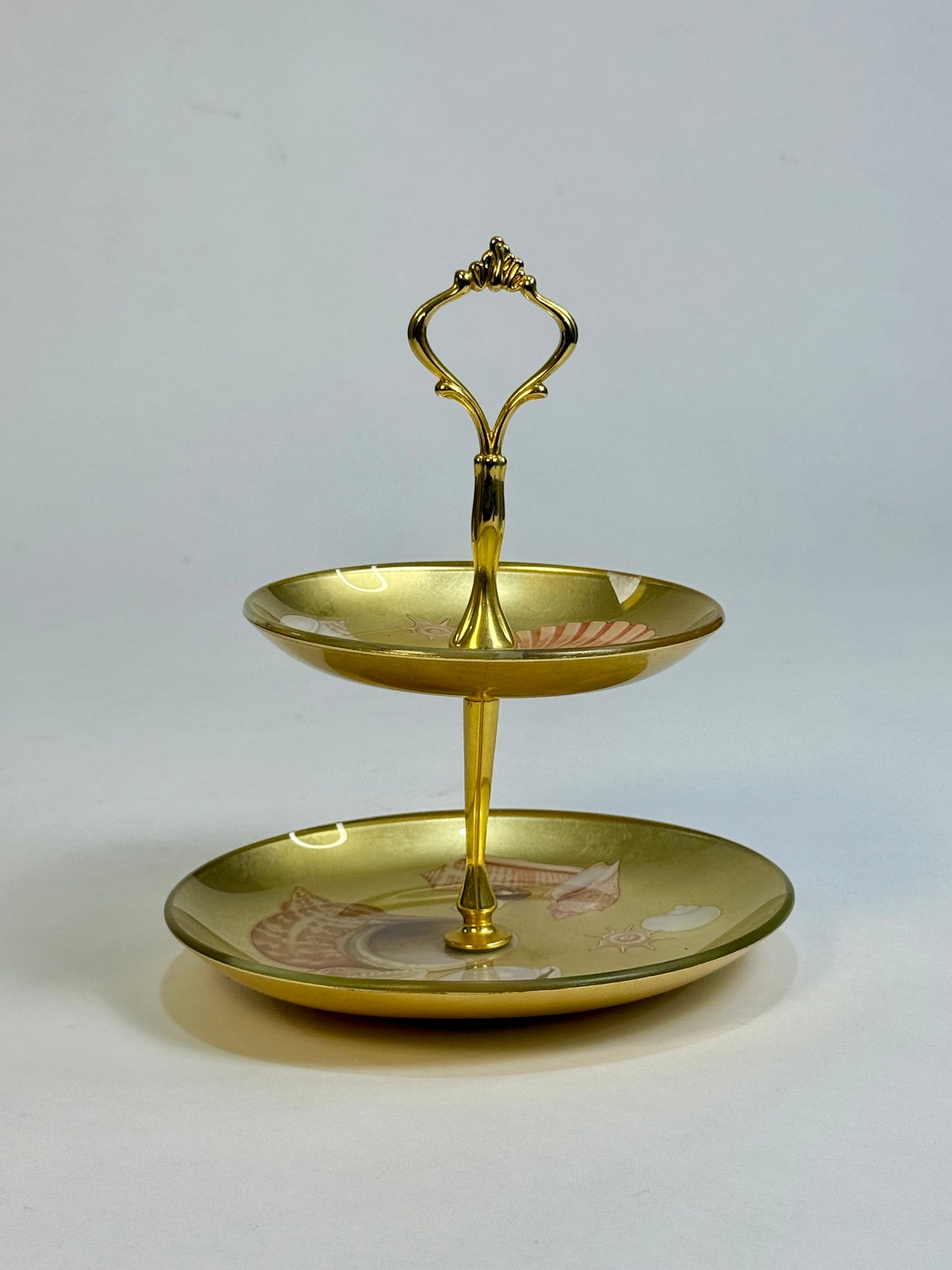 Vintage Seashell Two-Tier Serving Dish