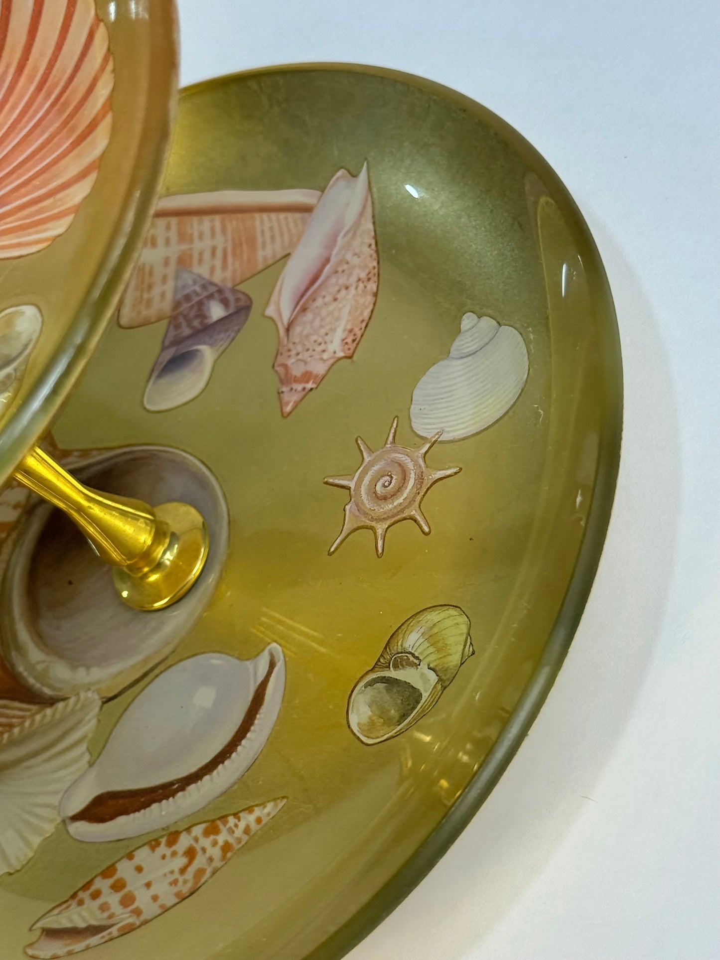 Vintage Seashell Two-Tier Serving Dish