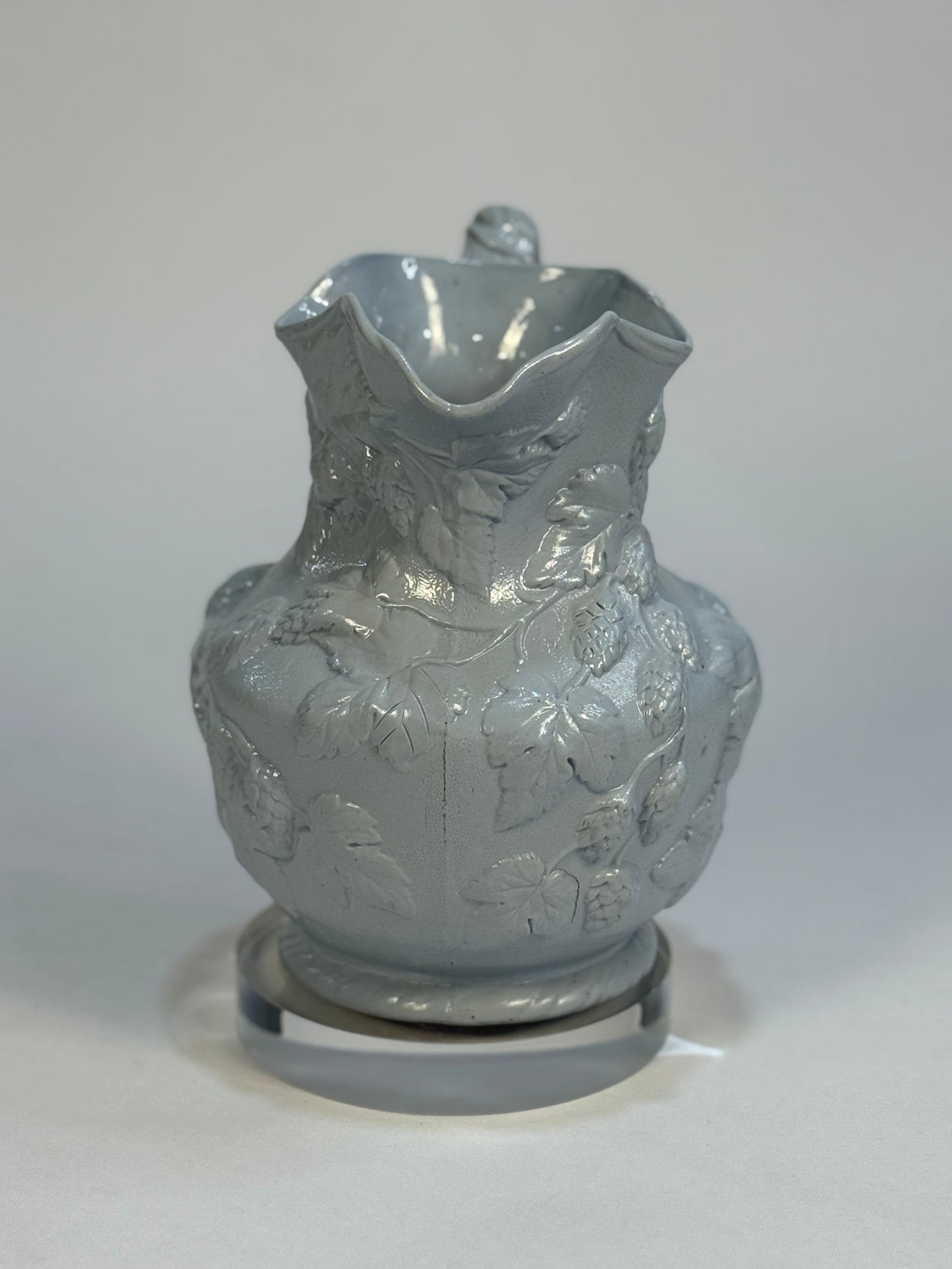 19th Century Stoneware Pitcher with Hops Relief