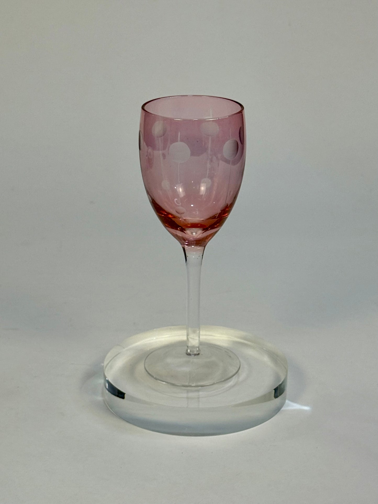 Vintage Pink Lustreware Wine Glasses
