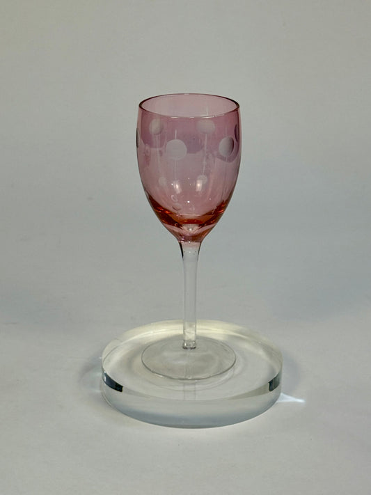 Vintage Pink Lustreware Wine Glasses