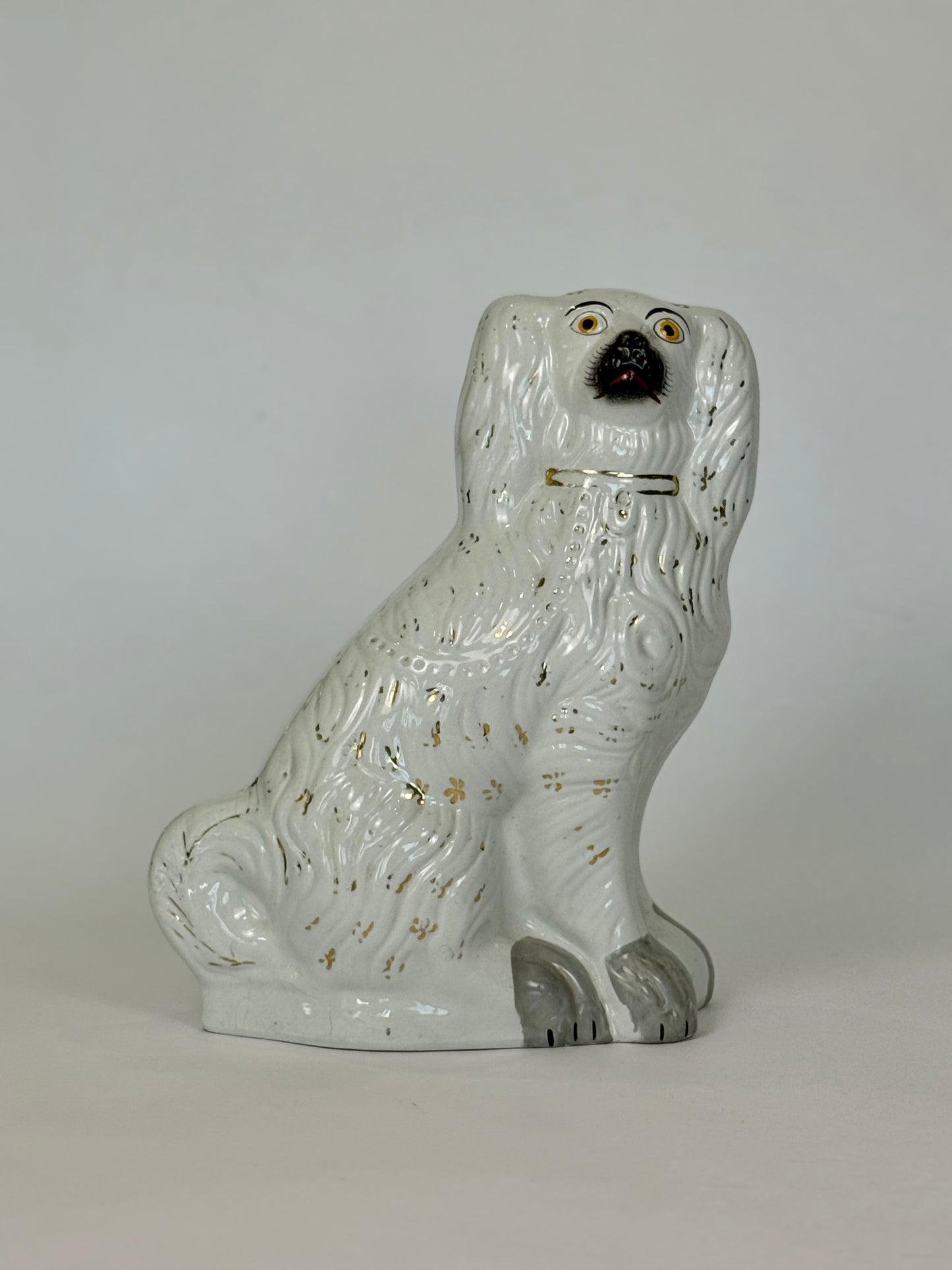 Staffordshire King Charles Spaniel Ceramic Figurine (19th Century)