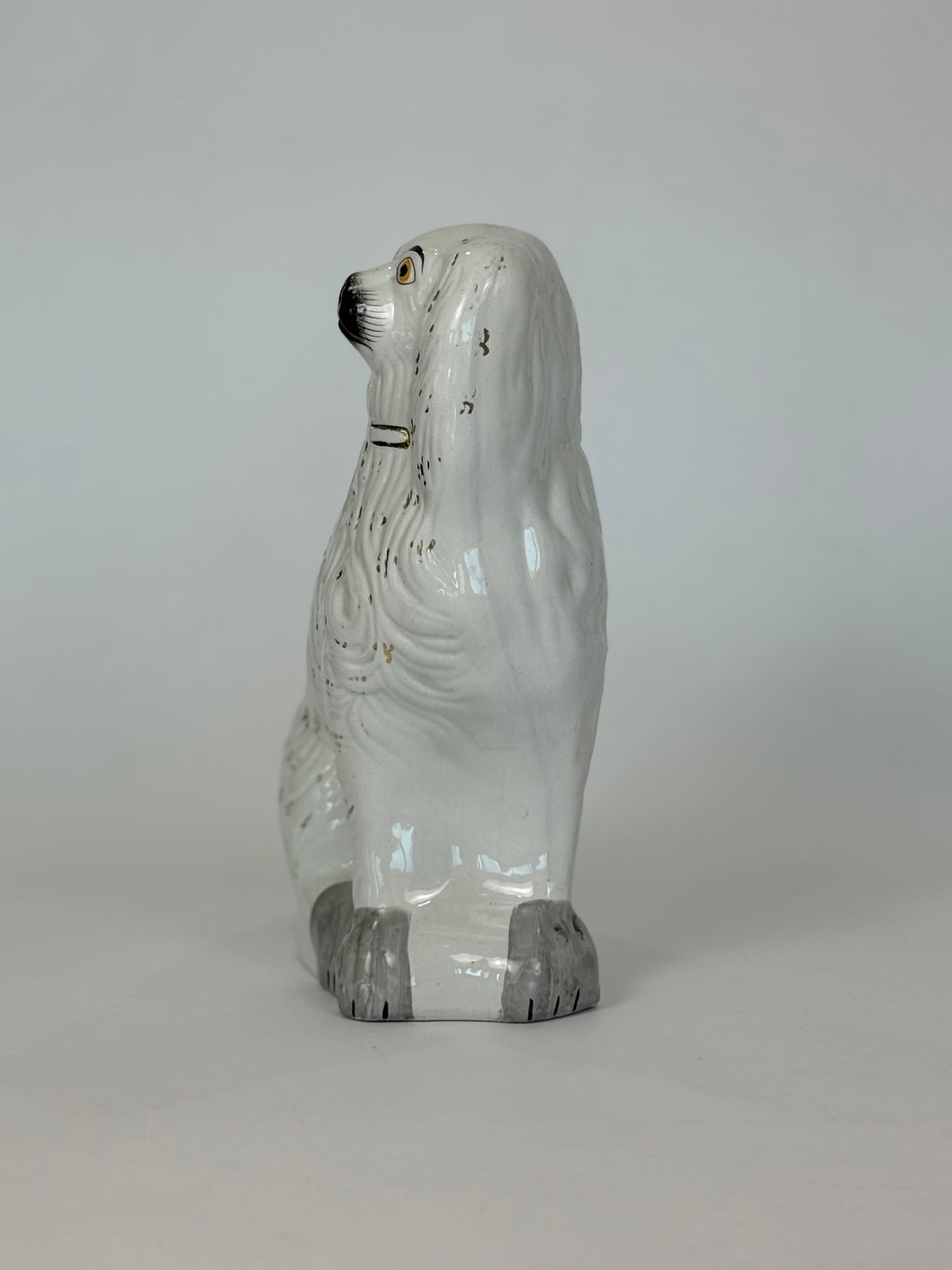 Staffordshire King Charles Spaniel Ceramic Figurine (19th Century)