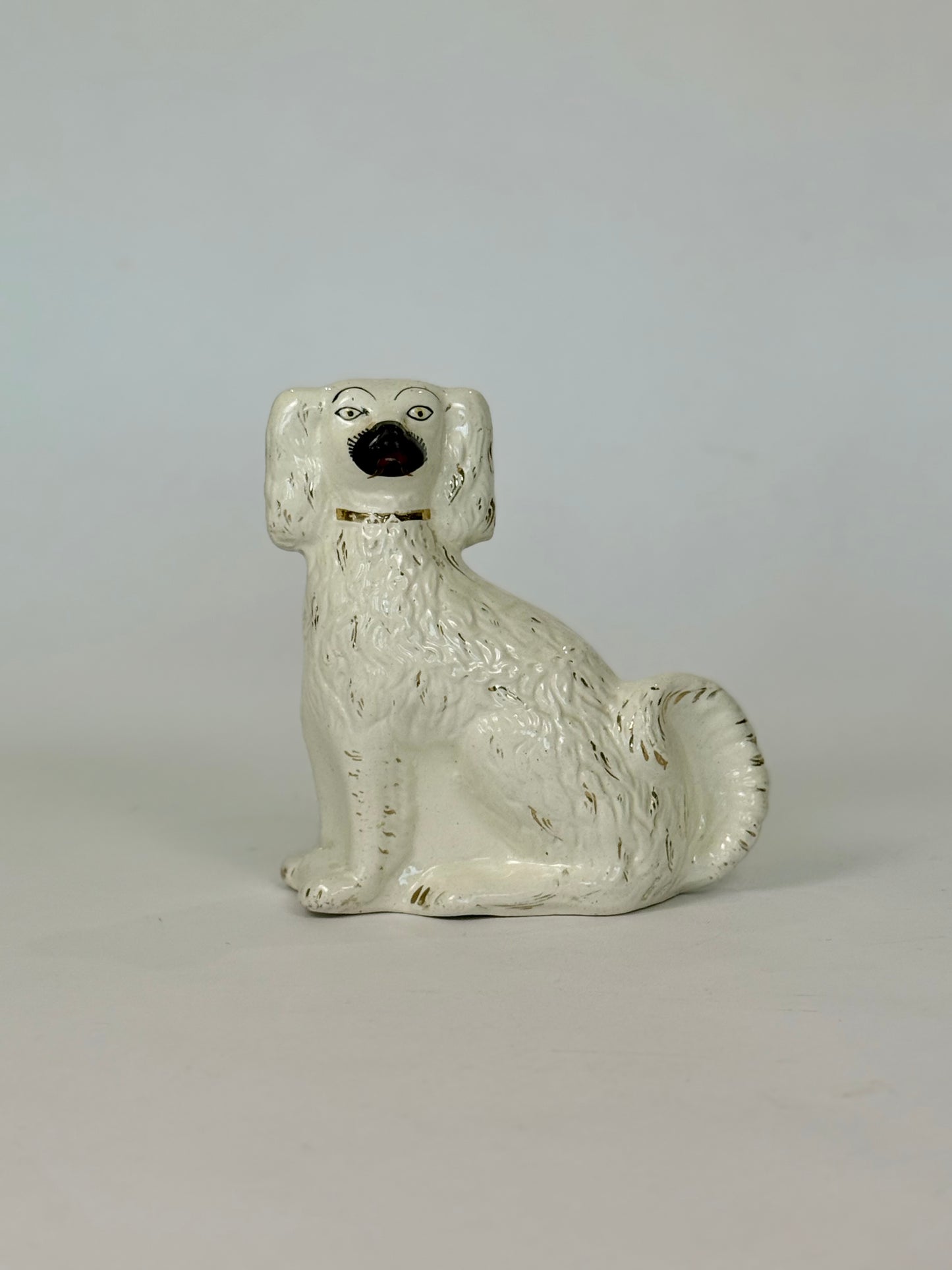 Staffordshire King Charles Spaniel Ceramic Figurine (19th Century - Charles Faudree)