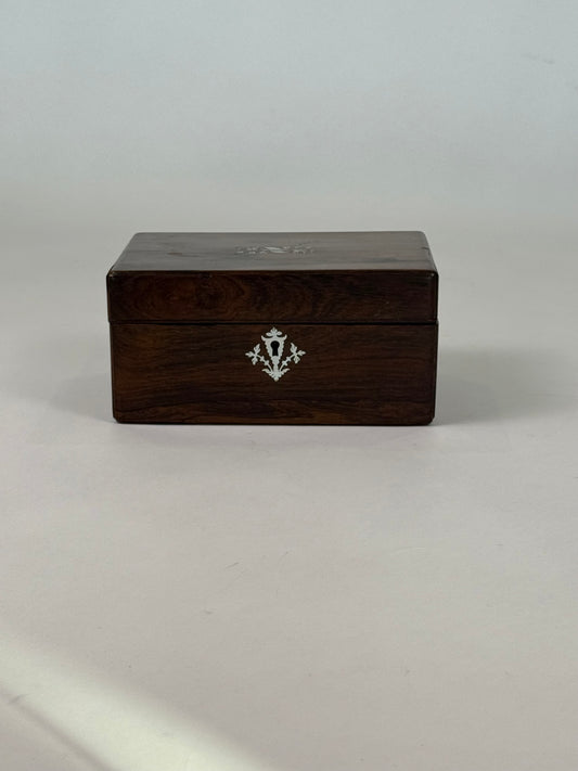 Rosewood Box with Delicate Mother-of-Pearl Inlay