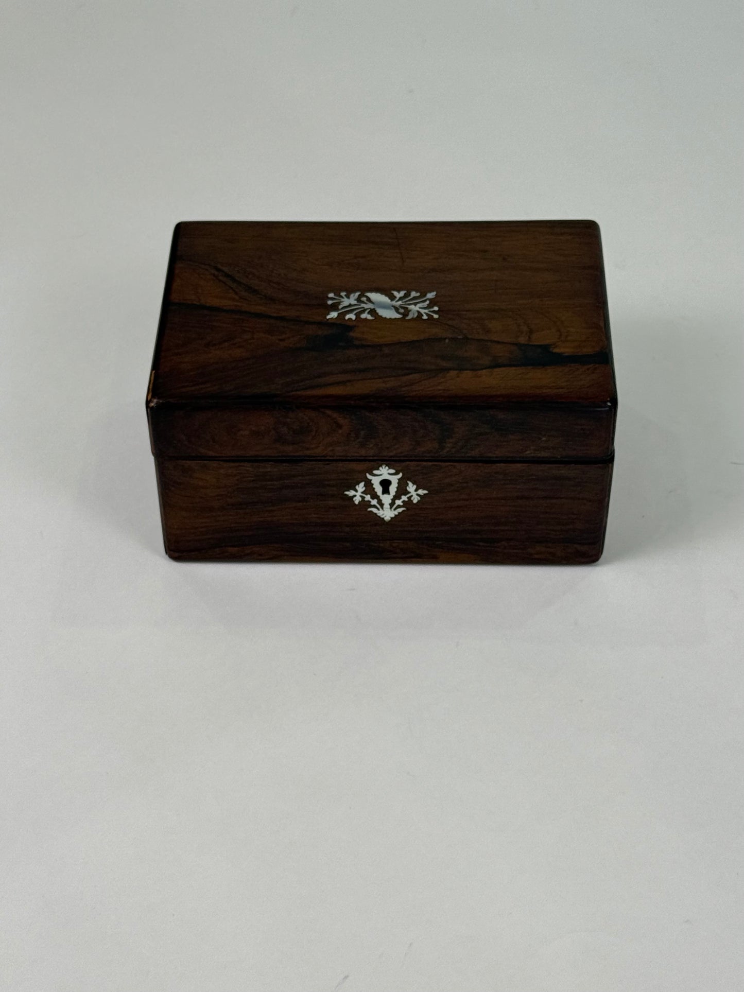 Rosewood Box with Delicate Mother-of-Pearl Inlay
