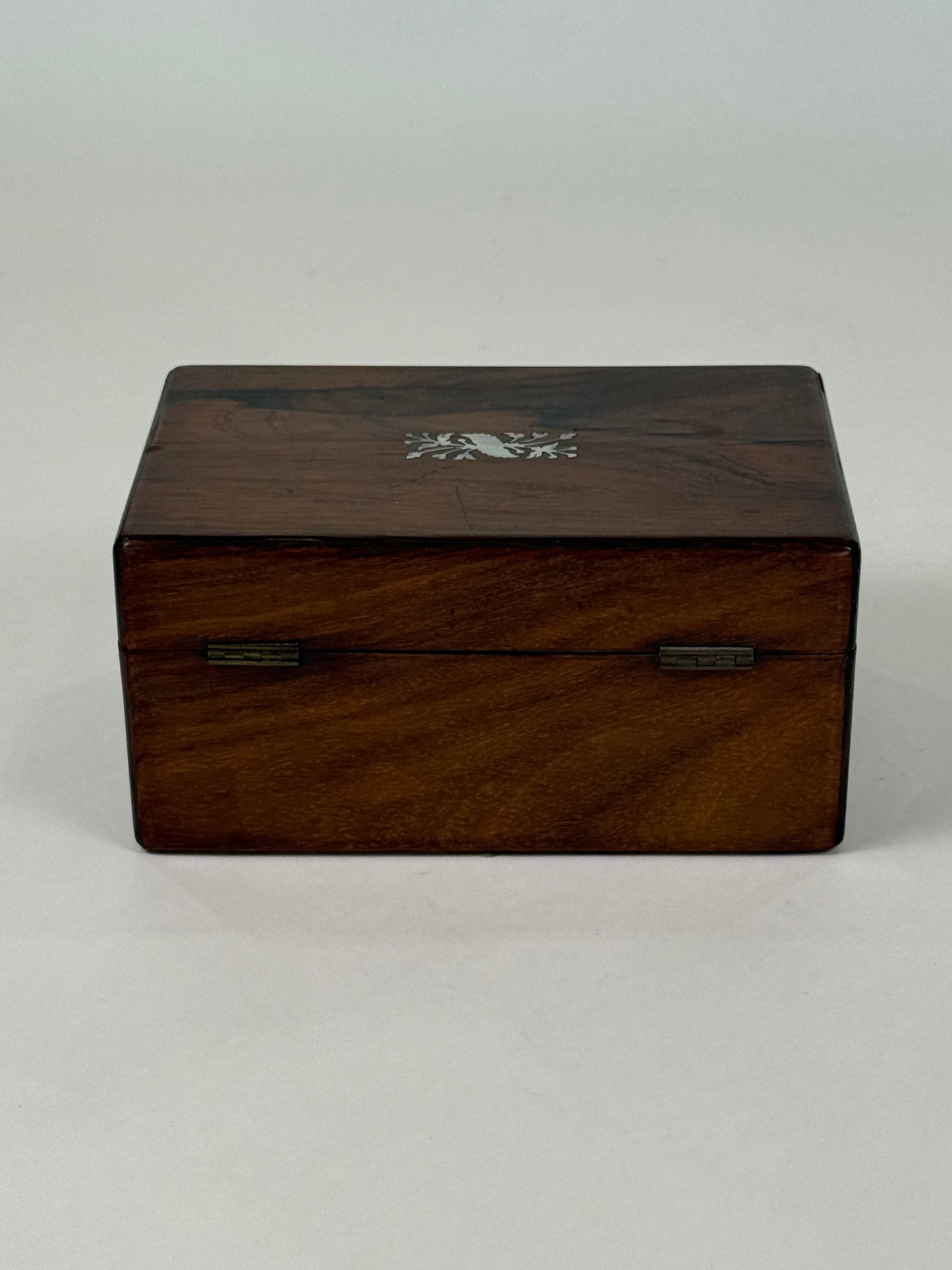 Rosewood Box with Delicate Mother-of-Pearl Inlay