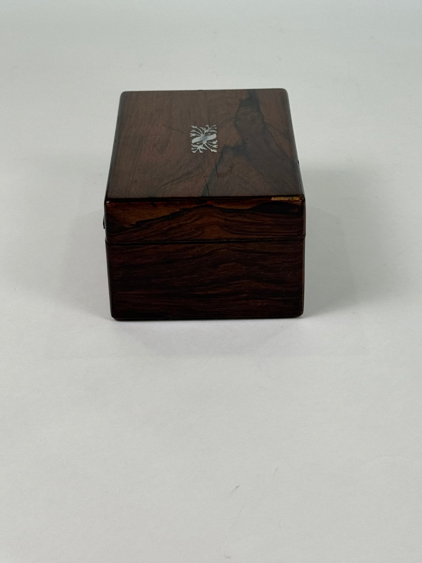 Rosewood Box with Delicate Mother-of-Pearl Inlay