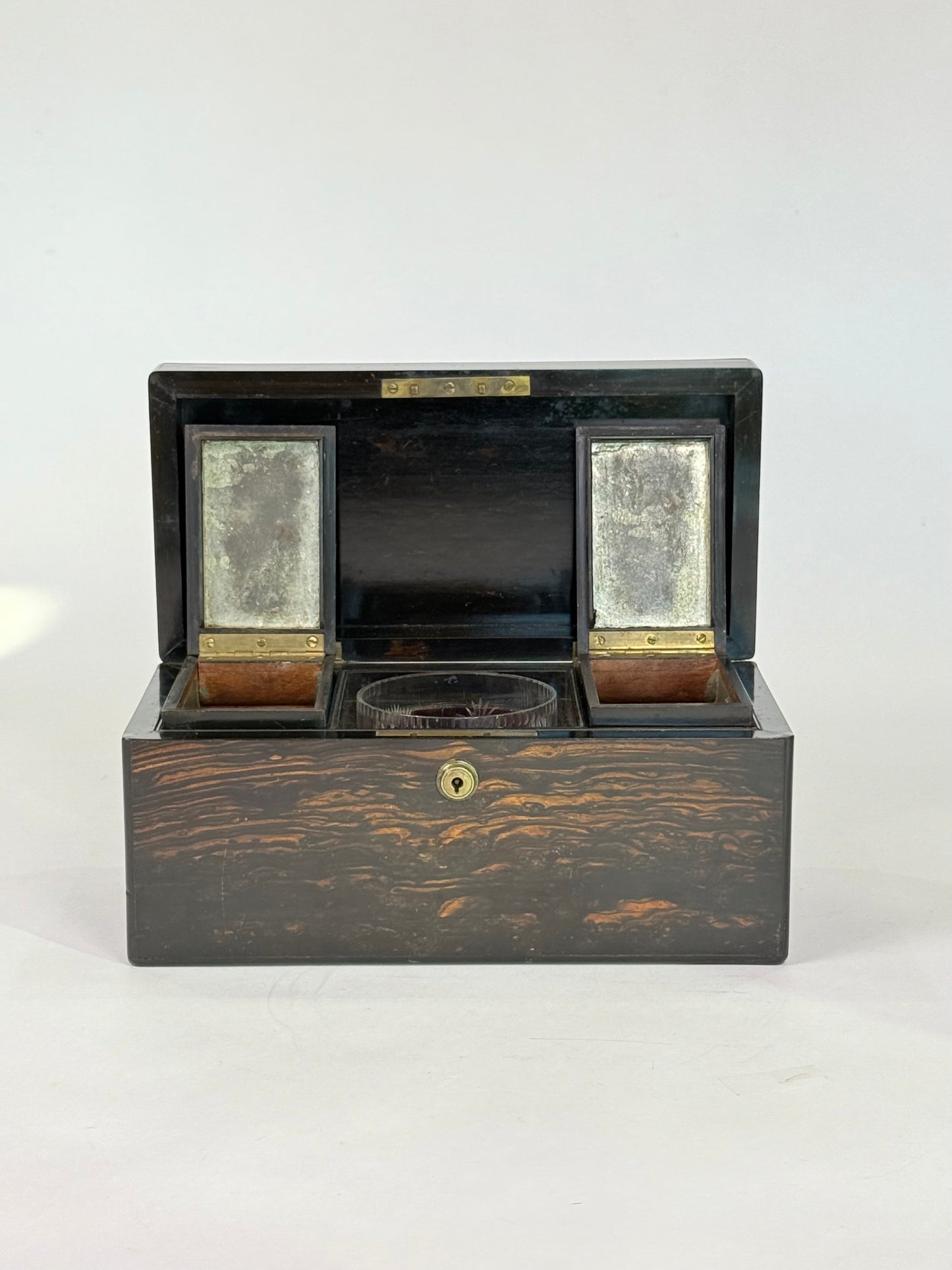 Joseph Bramah English Coromandel Wooden Double Tea Caddy (19th Century)
