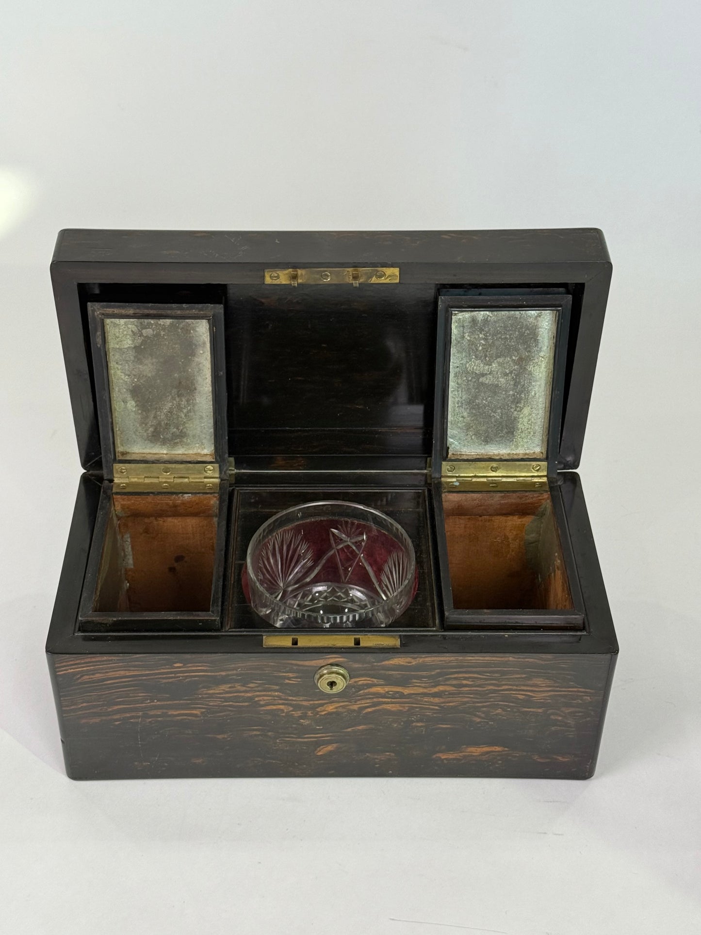 Joseph Bramah English Coromandel Wooden Double Tea Caddy (19th Century)